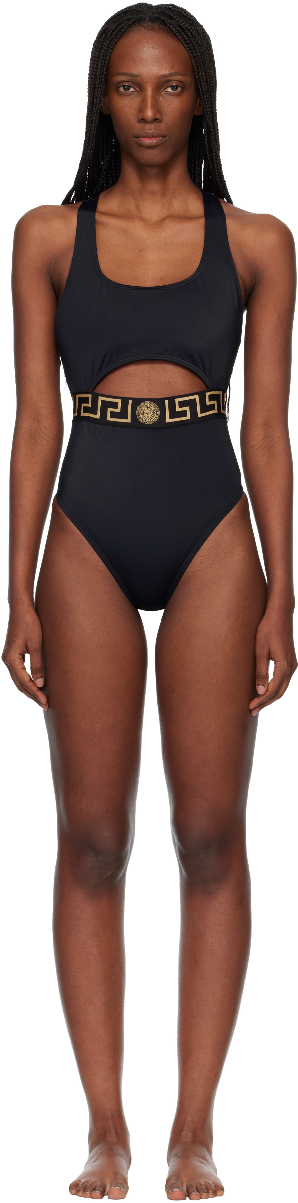 Versace Black Cutout Swimsuit