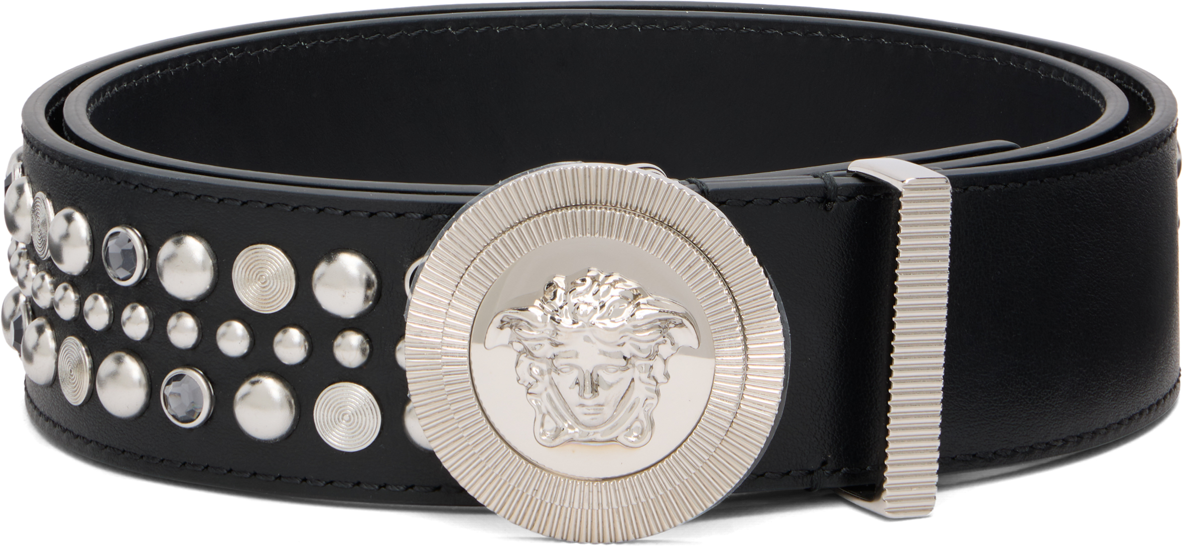 VERSACE⭐︎メデューサビギーレザーベルト Versace メドゥーサ ビギー レザーベルト | ブラック | FARFETCH JP