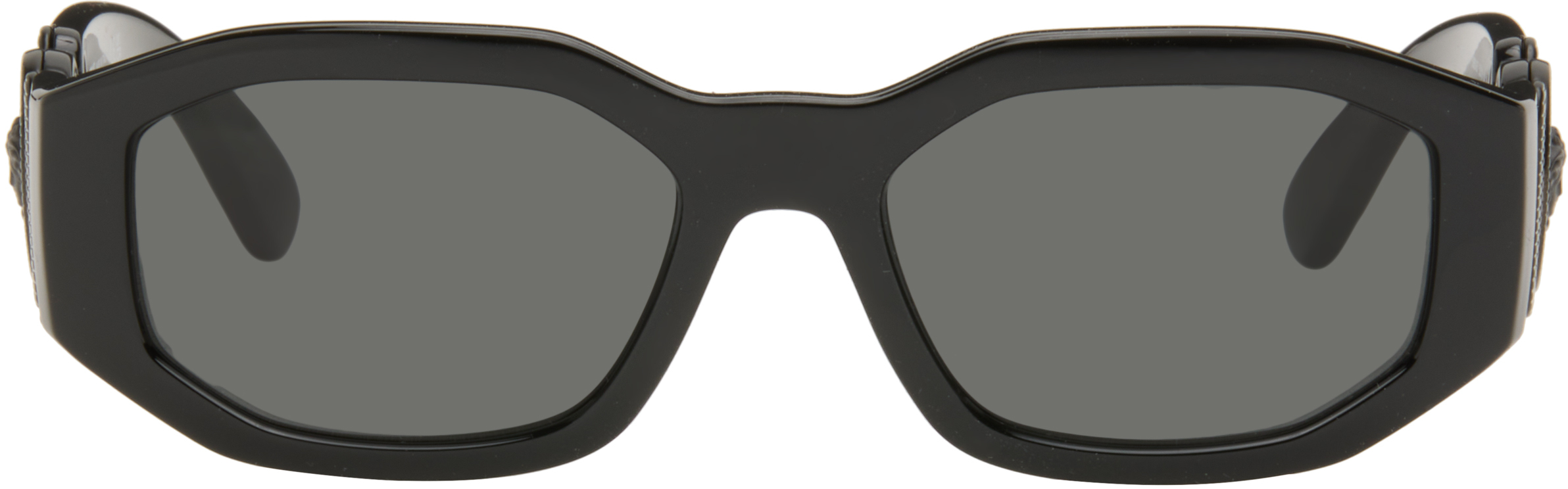 Versace: ブラック メドゥーサ ビギー サングラス | SSENSE 日本