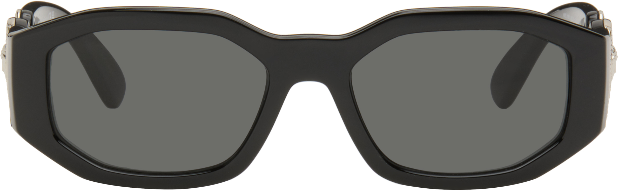 Versace: ブラック メドゥーサ ビギー サングラス | SSENSE 日本