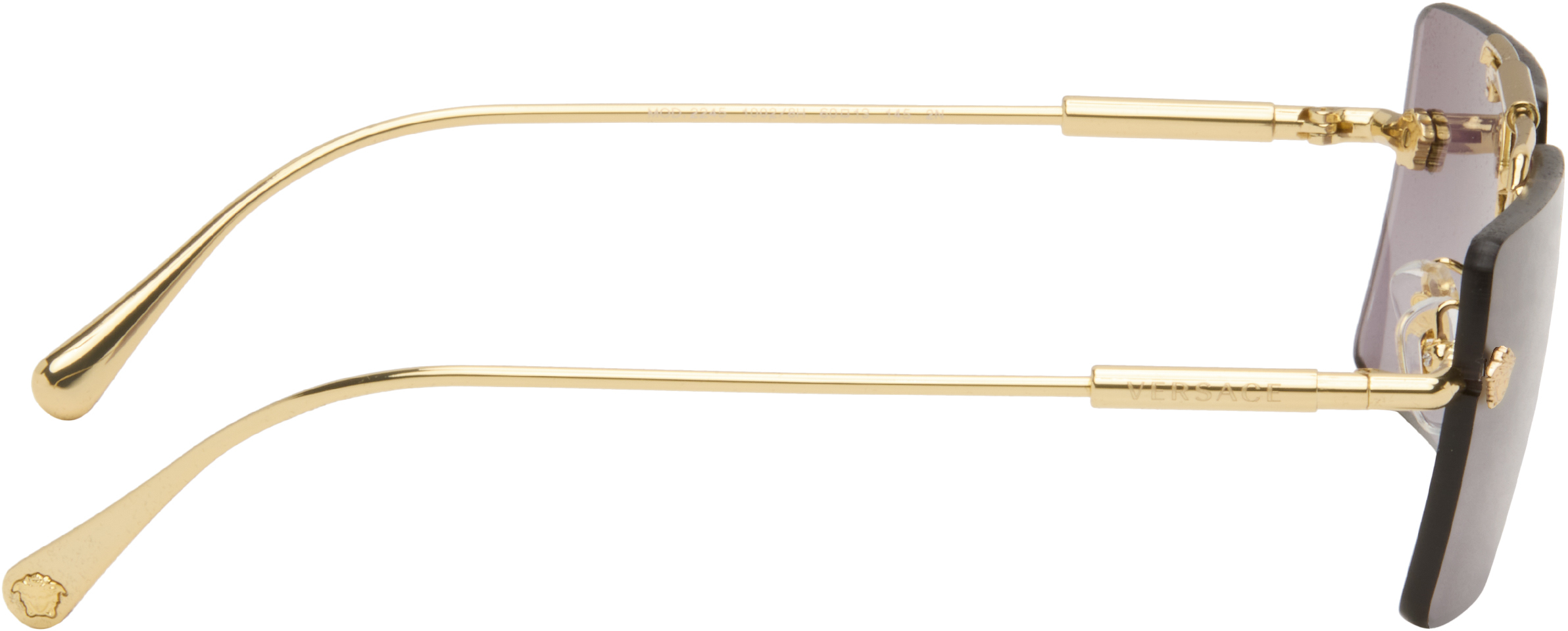 Versace Gradient Rectangle-frame Sunglasses In Grey