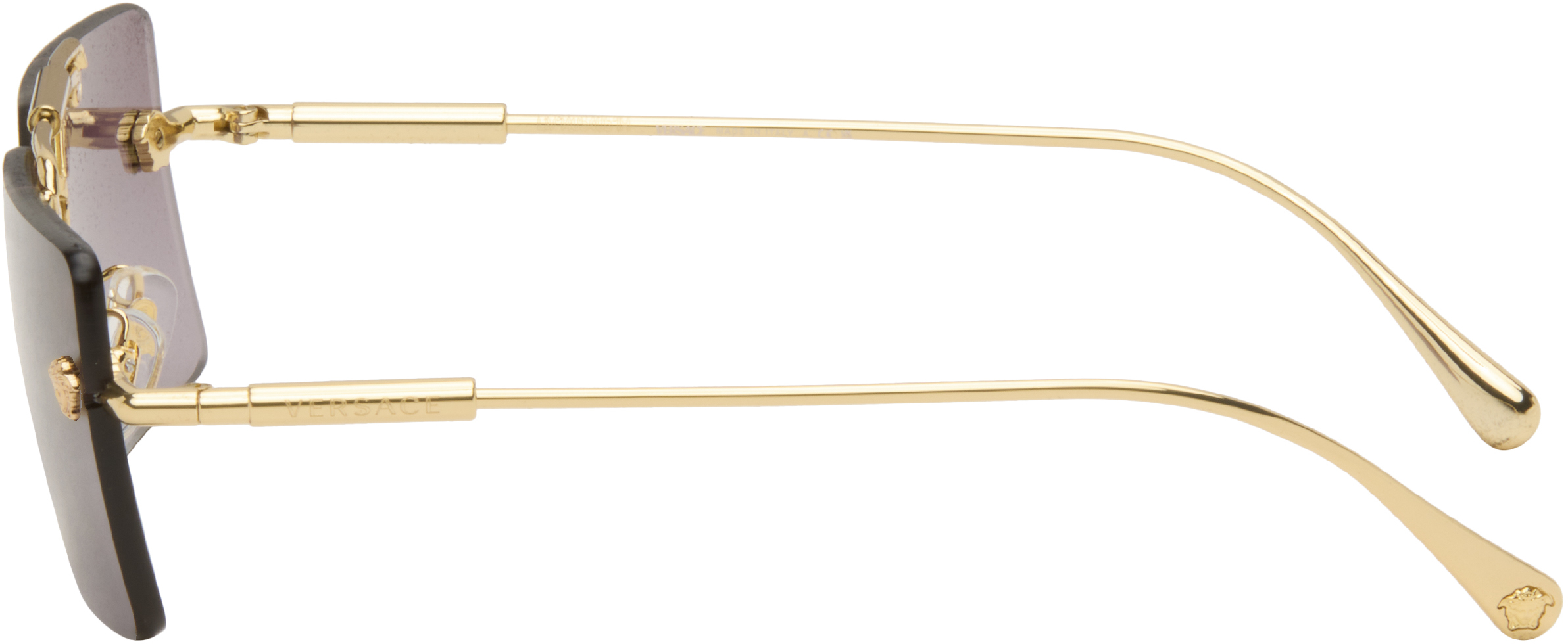 Versace Gradient Rectangle-frame Sunglasses In Grey