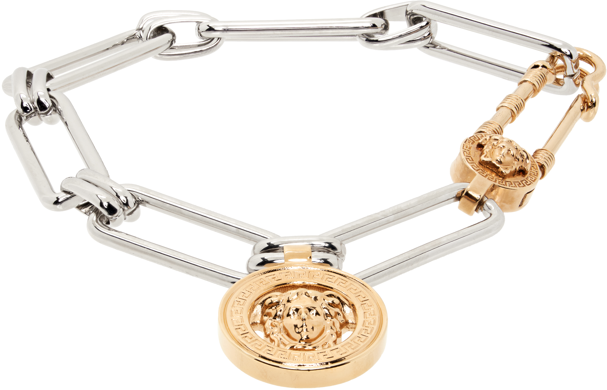 Versace Medusa Safety Pin Bracelet
