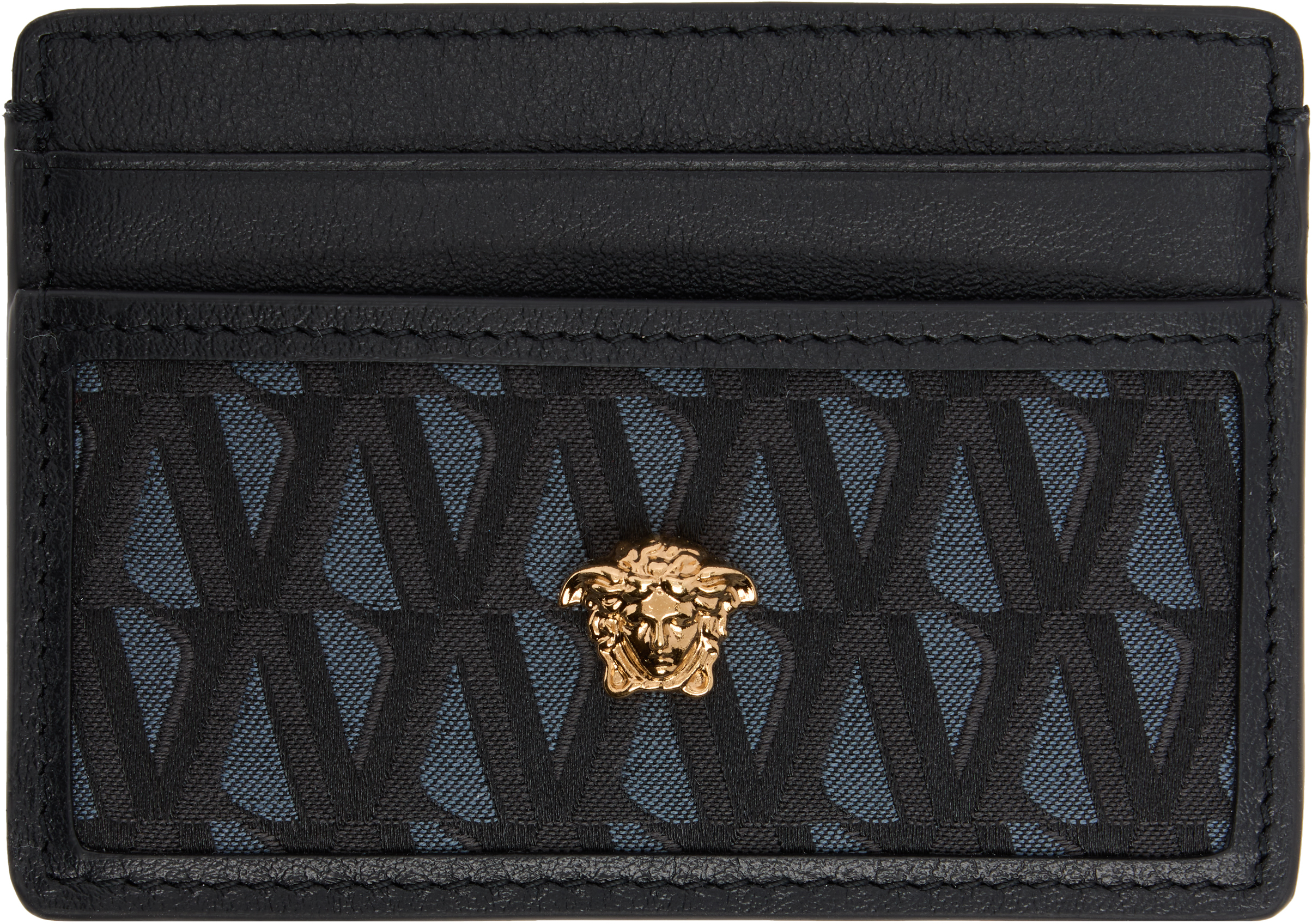 VERSACEカードケース Black 'La Medusa' V Jacquard Card Holder by Versace on Sale