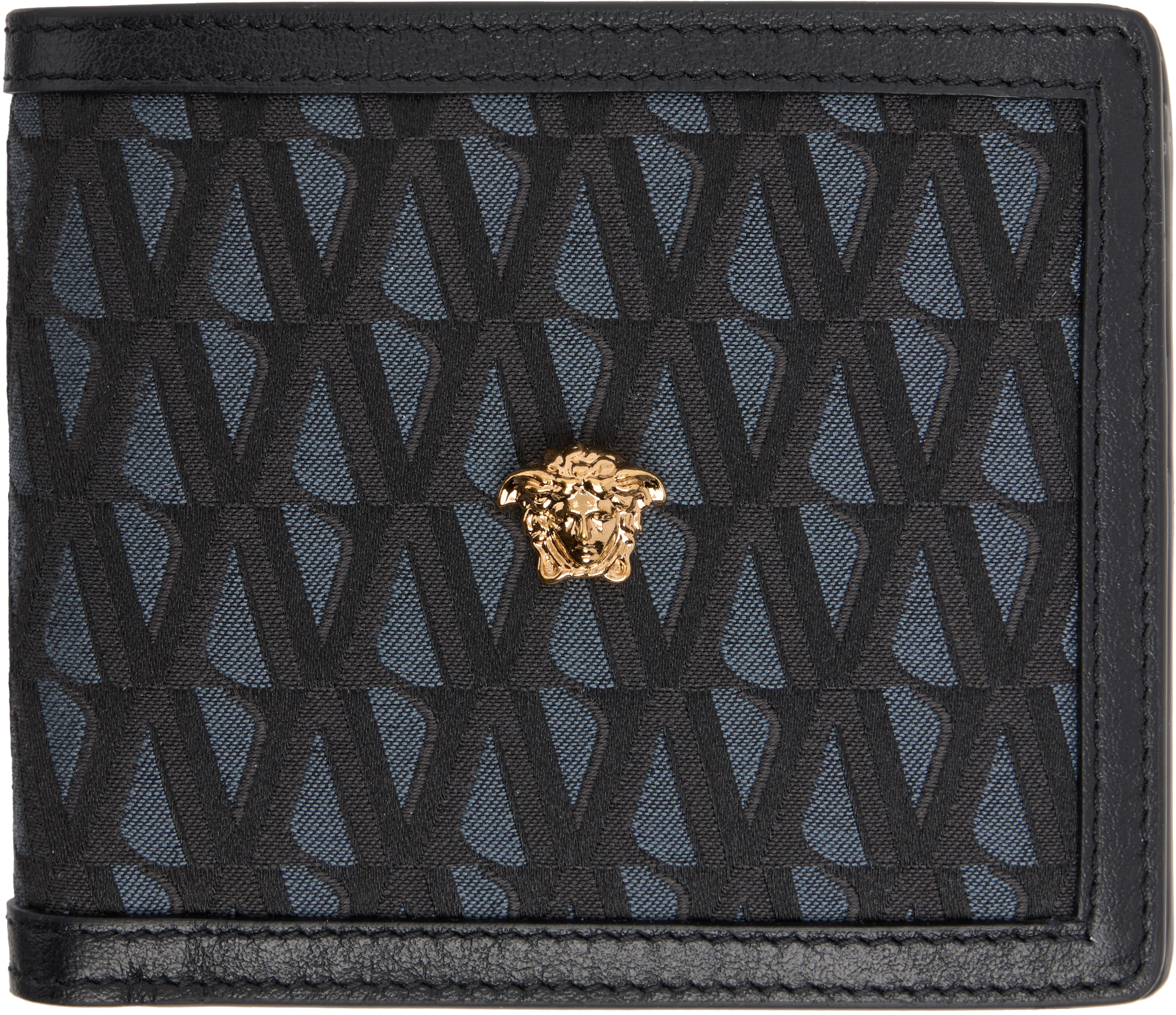 Versace Black 'La Medusa' V Jacquard Wallet