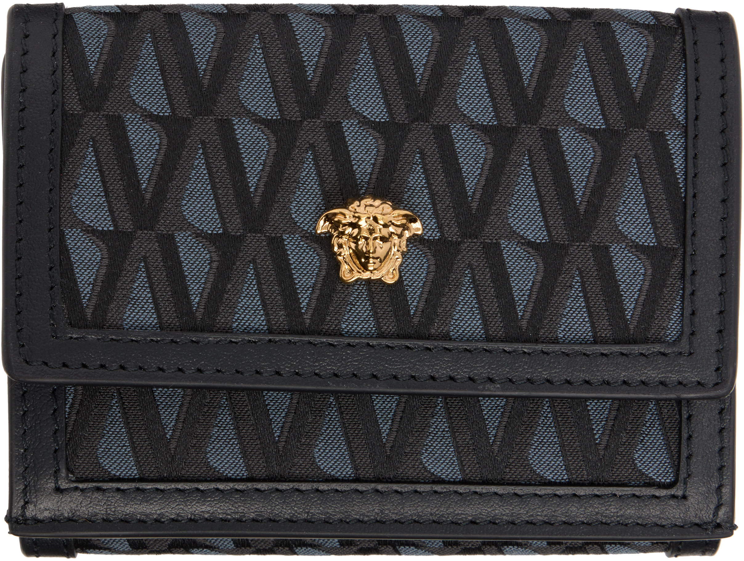 Versaceのブラック 'La Medusa' V ジャカード 財布がセール中