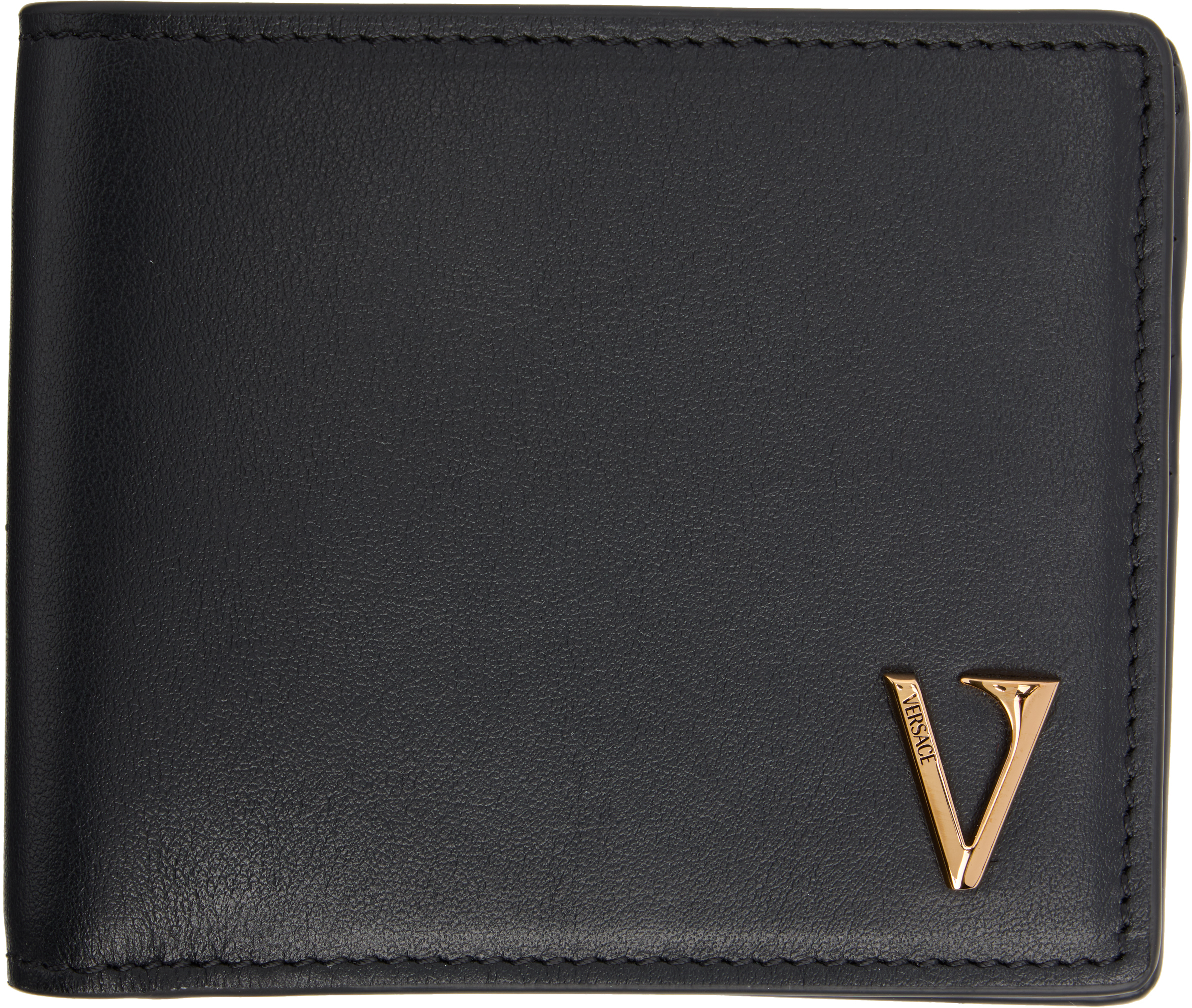Versace Black 'V' Bifold Wallet