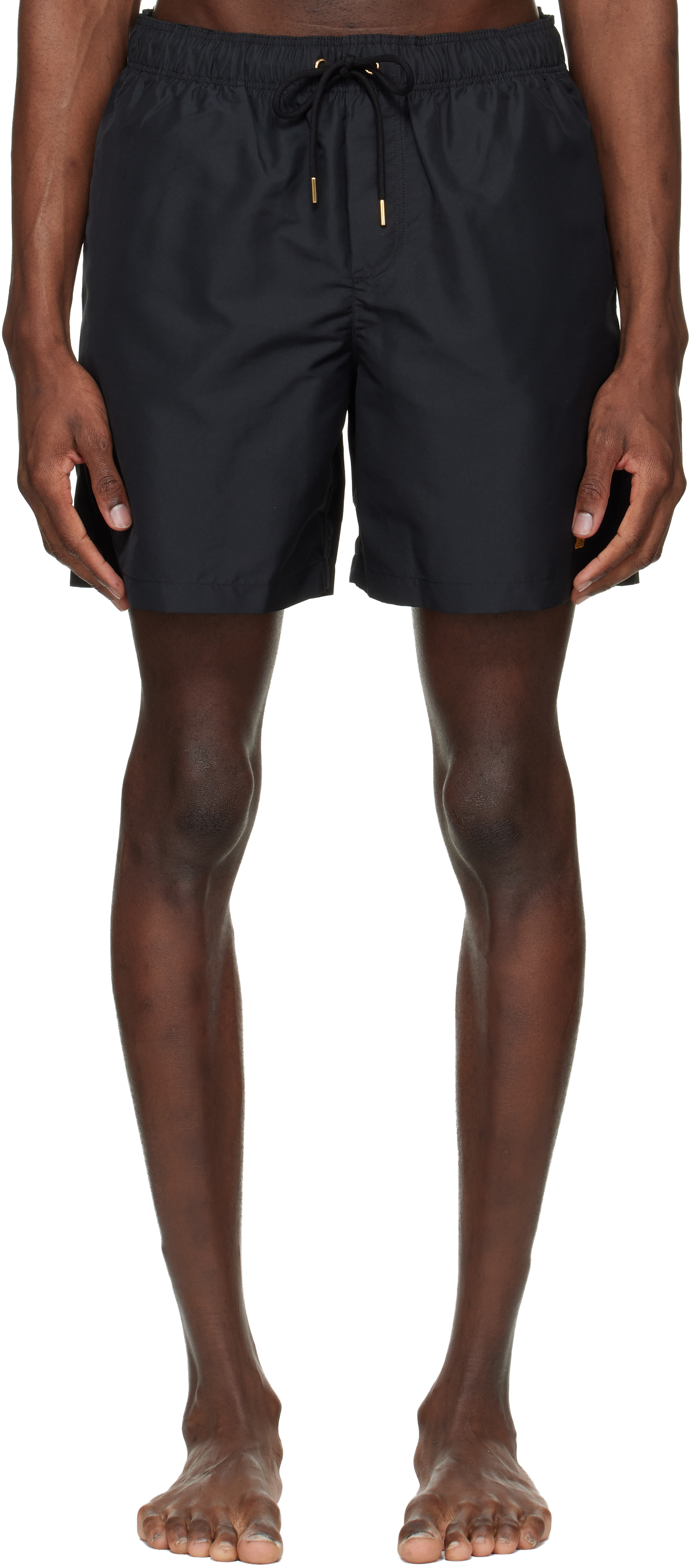 Versace Black Embroidered Swim Shorts