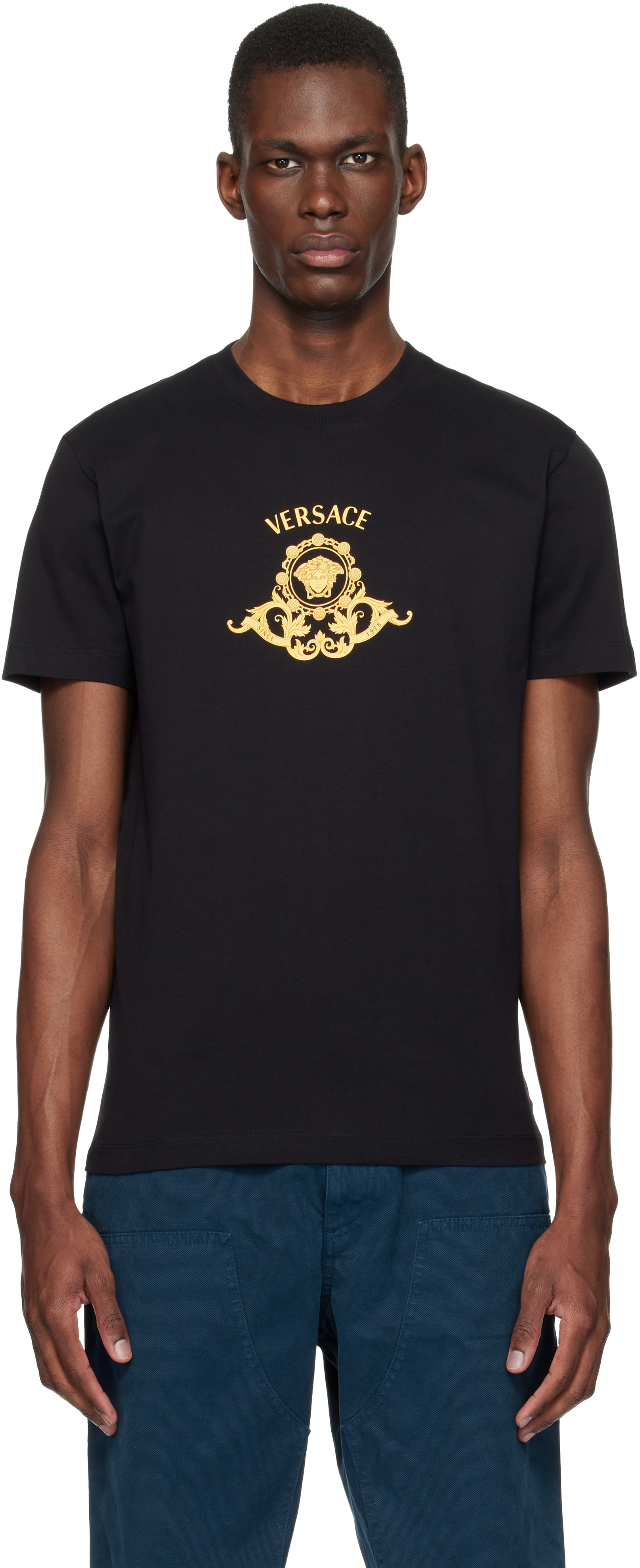 最終値下げ 【VERSACE】ブラック Tシャツ 40 24時間以内発送 ◎国内即発◎クーポン有◎VERSACE Tシャツ ロンT 長袖 (VERSACE/T