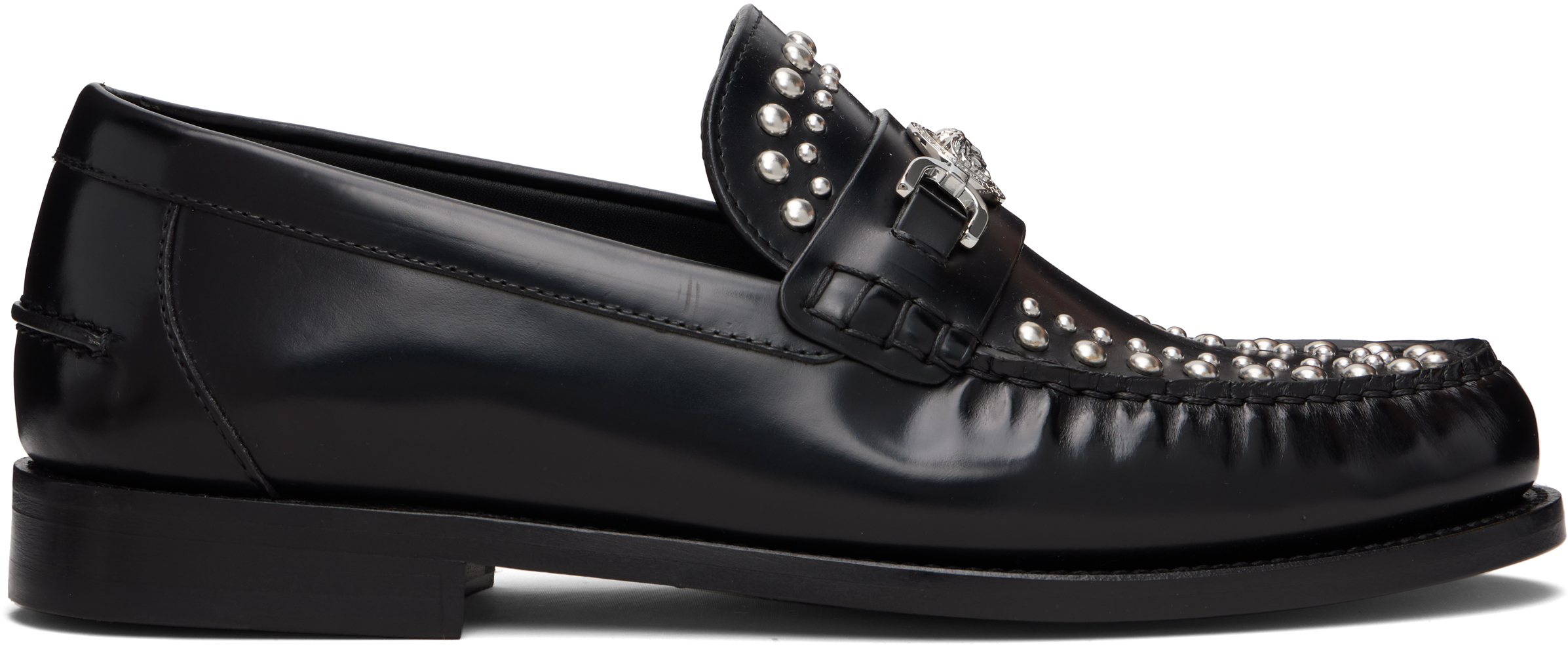Versace Black Medusa '95 Embellished Loafers