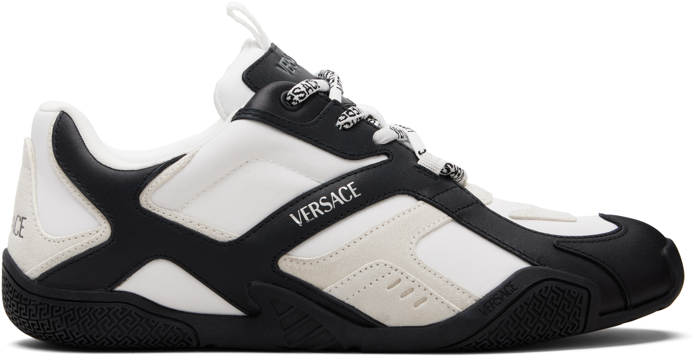 Versace Black & White Galaxia Leather Sneakers