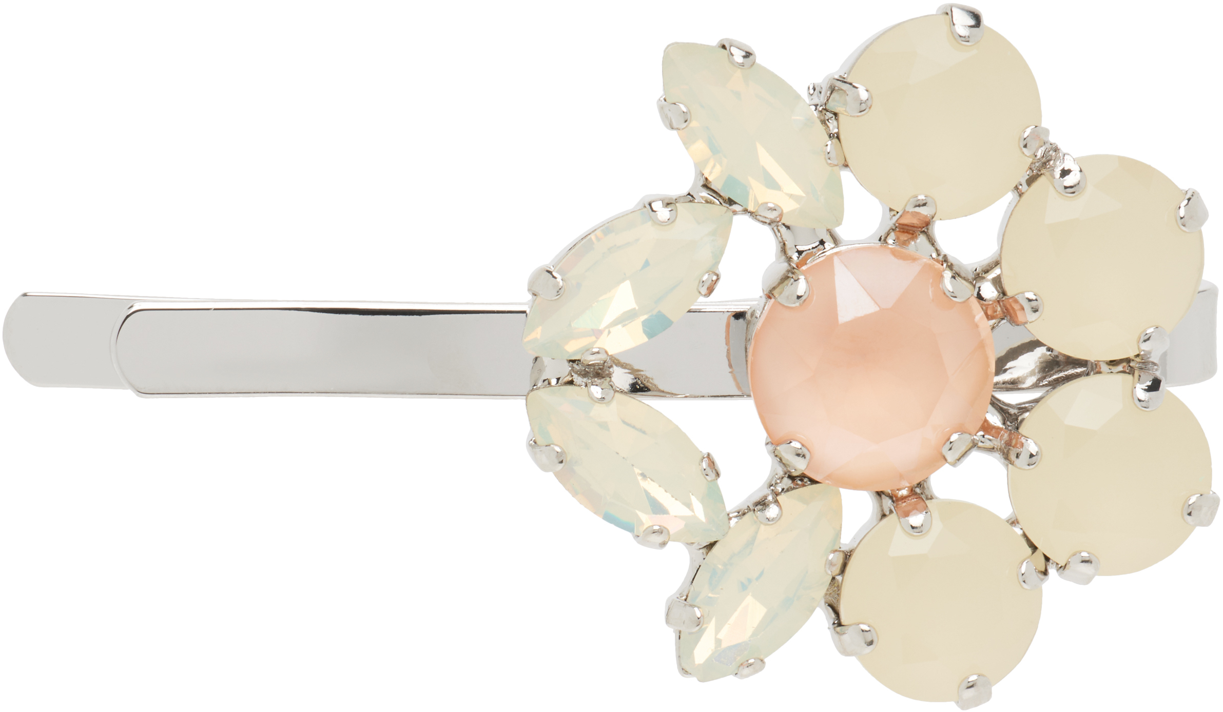 Simone Rocha: Silver Mini Heartbloom Hair Clip | SSENSE