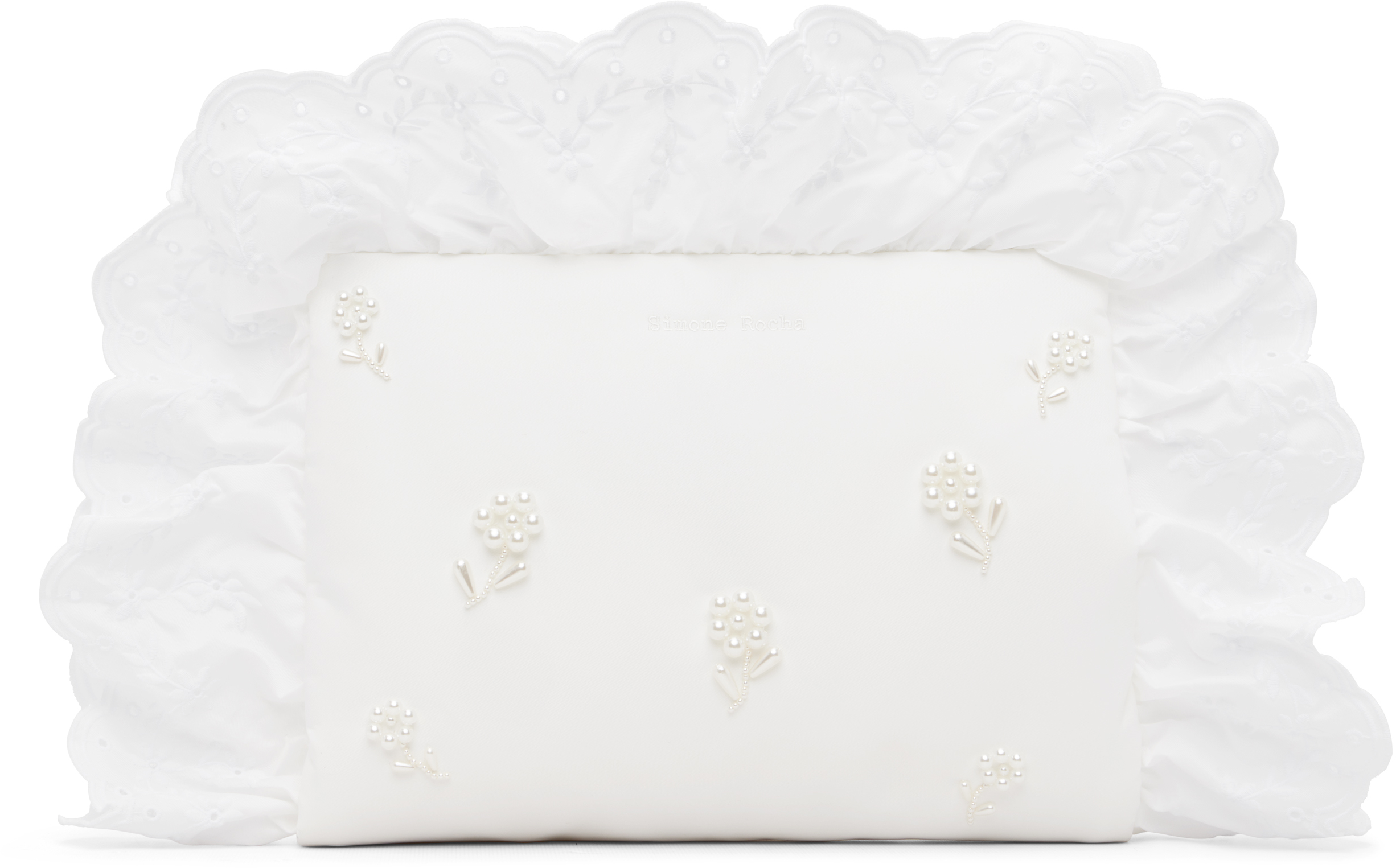 Simone Rocha White Embellished Pillowcase Clutch