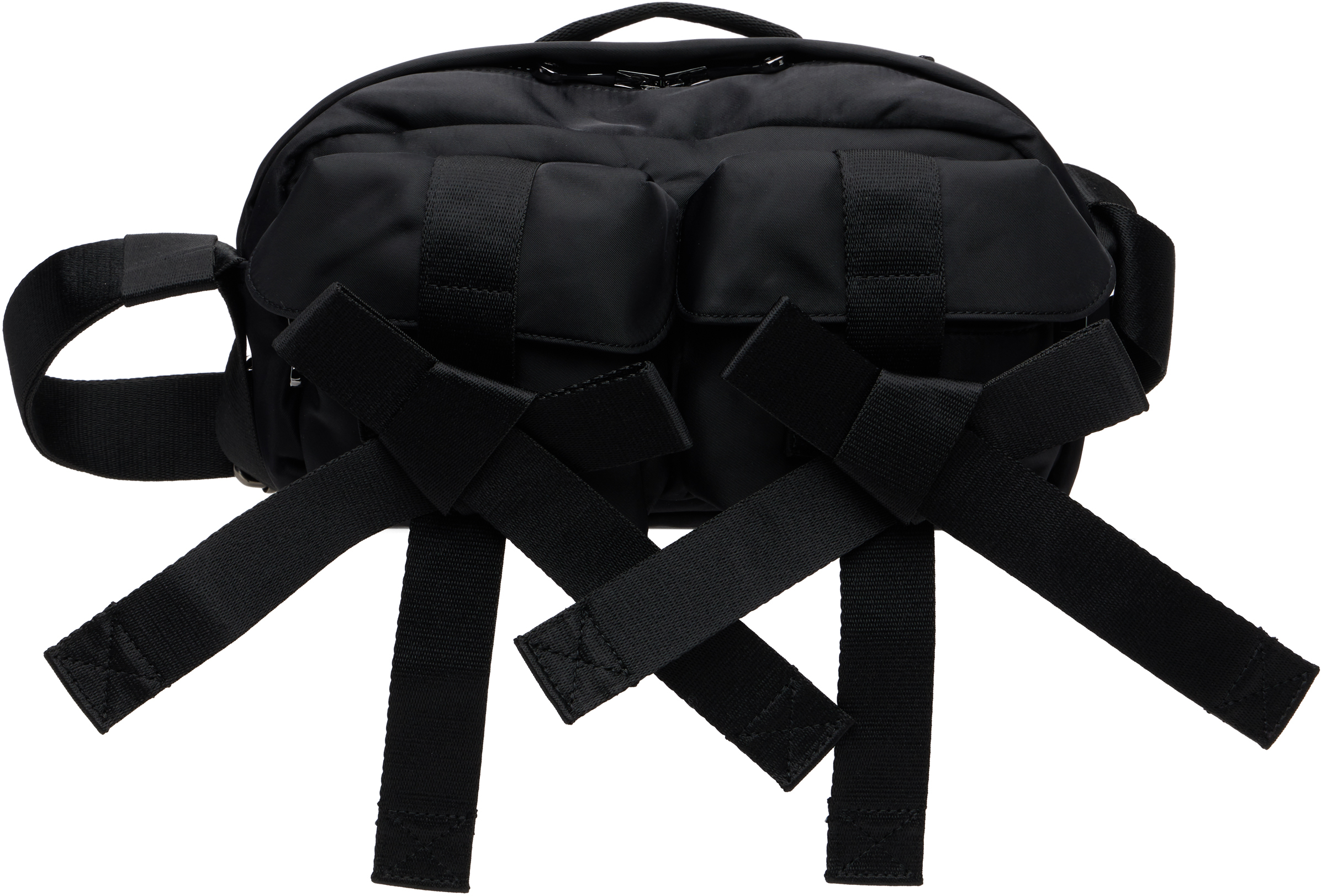 Simone Rocha: ブラック Beaded Classic Bow クロスボディバッグ