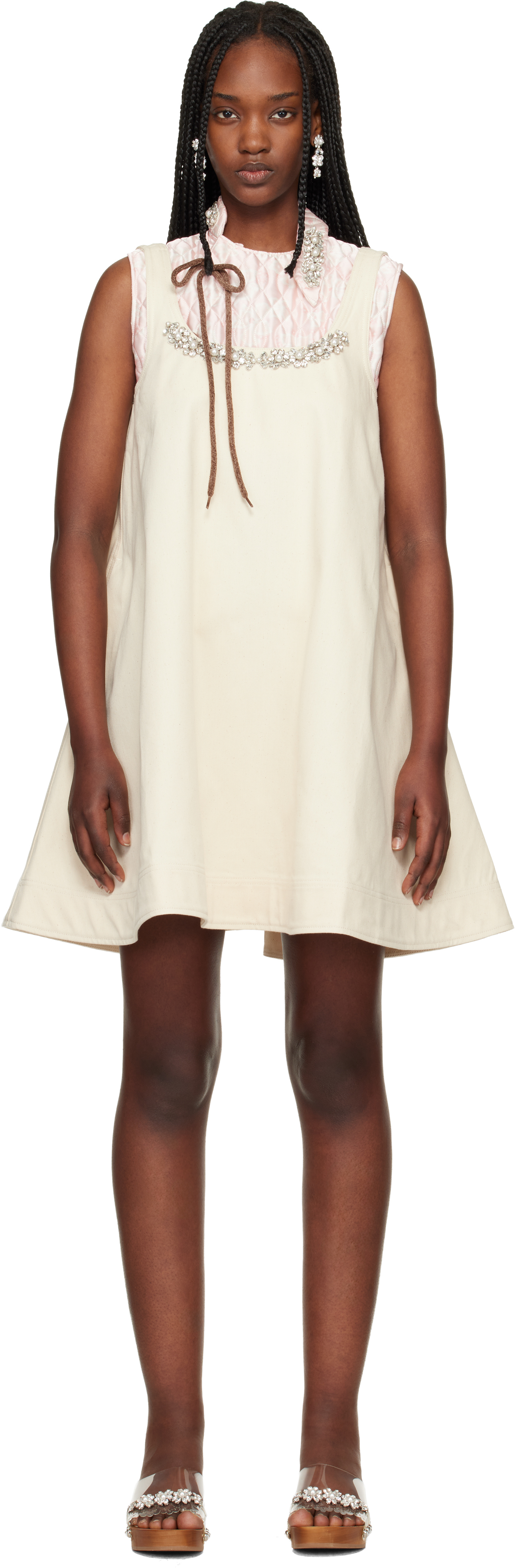 Simone Rocha Beige A-Line Minidress