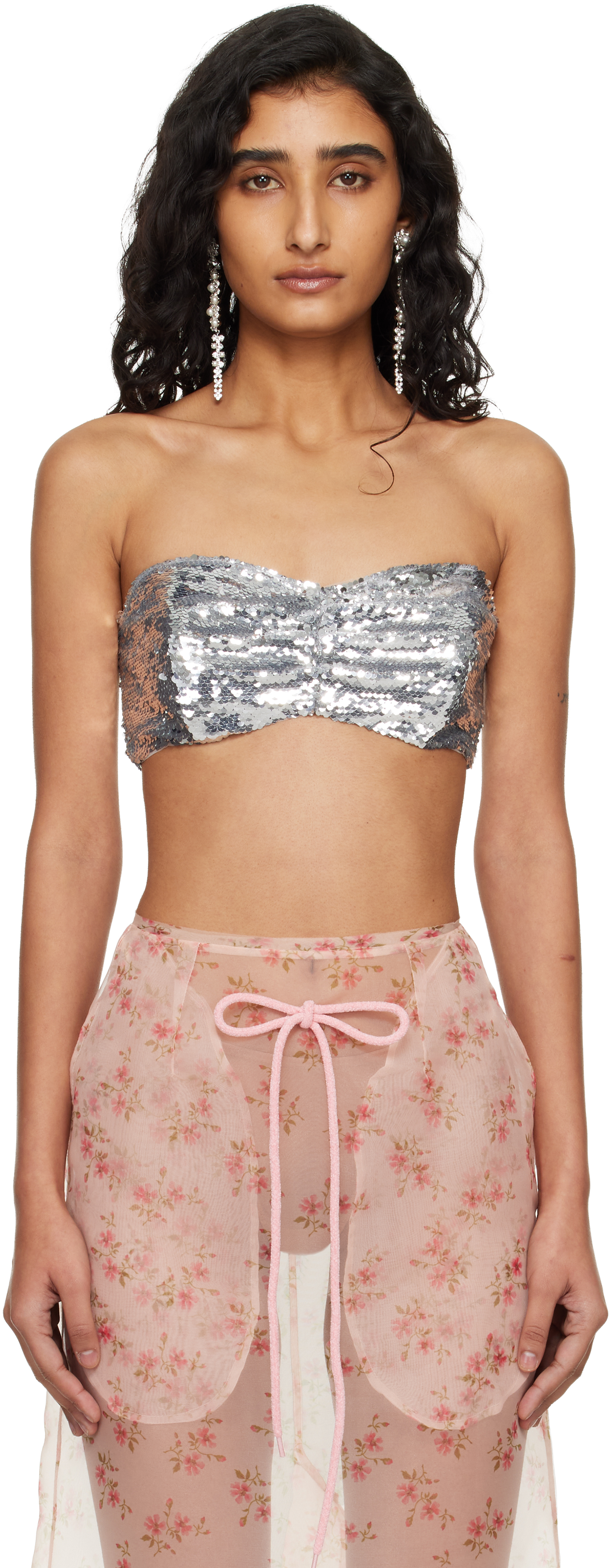 Simone Rocha: Silver Sculpt Bandeau Top | SSENSE Canada