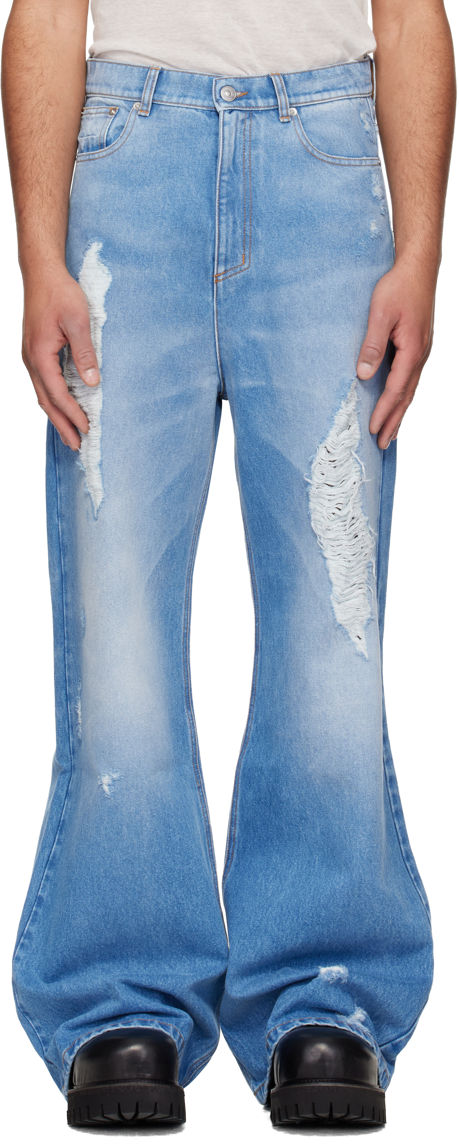 MATIÈRES FÉCALES Blue Flared Jeans