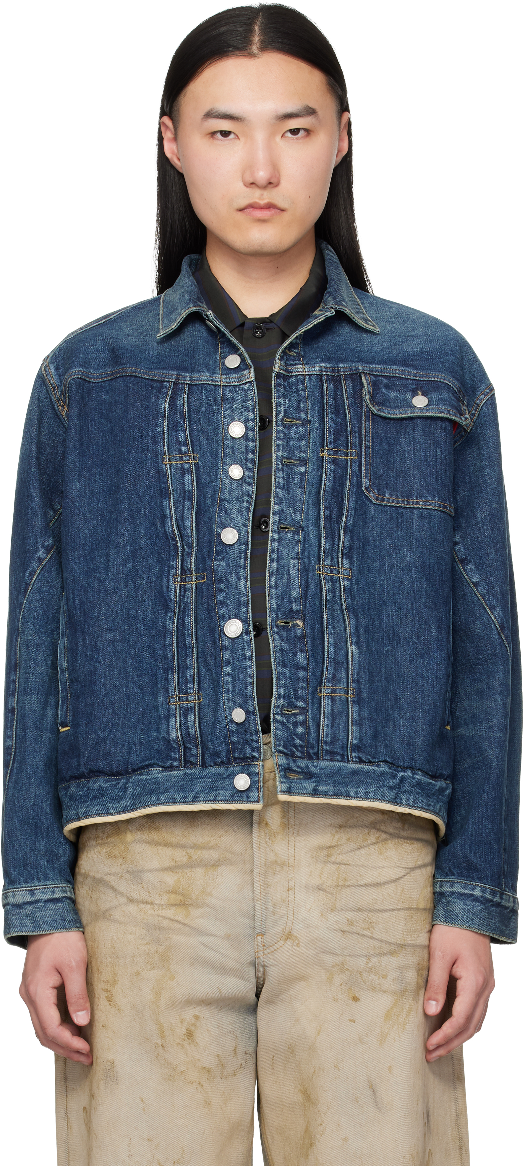 UNDERCOVER Navy UC1F4204-1 Denim Jacket