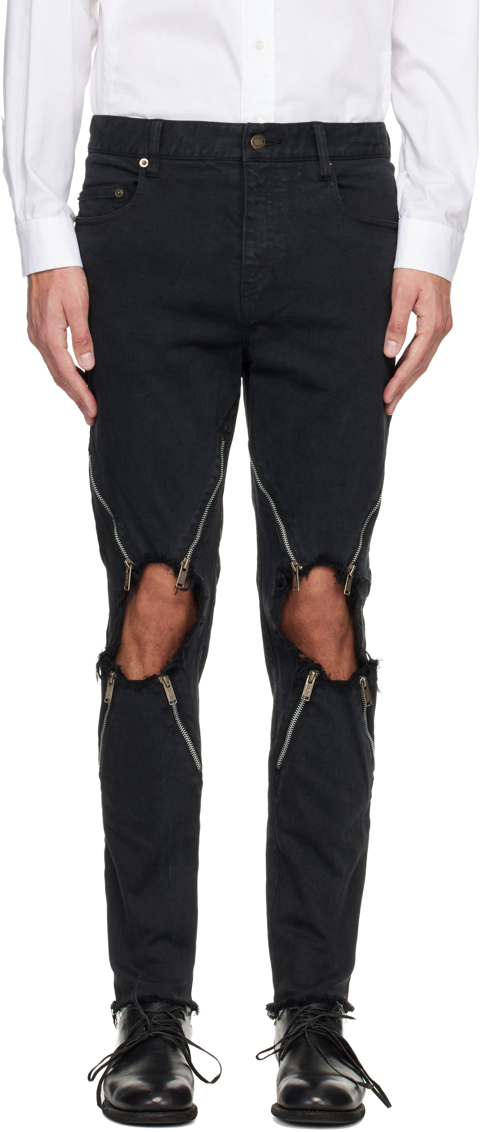 Black UC1E4515-2 Jeans by UNDERCOVER on Sale