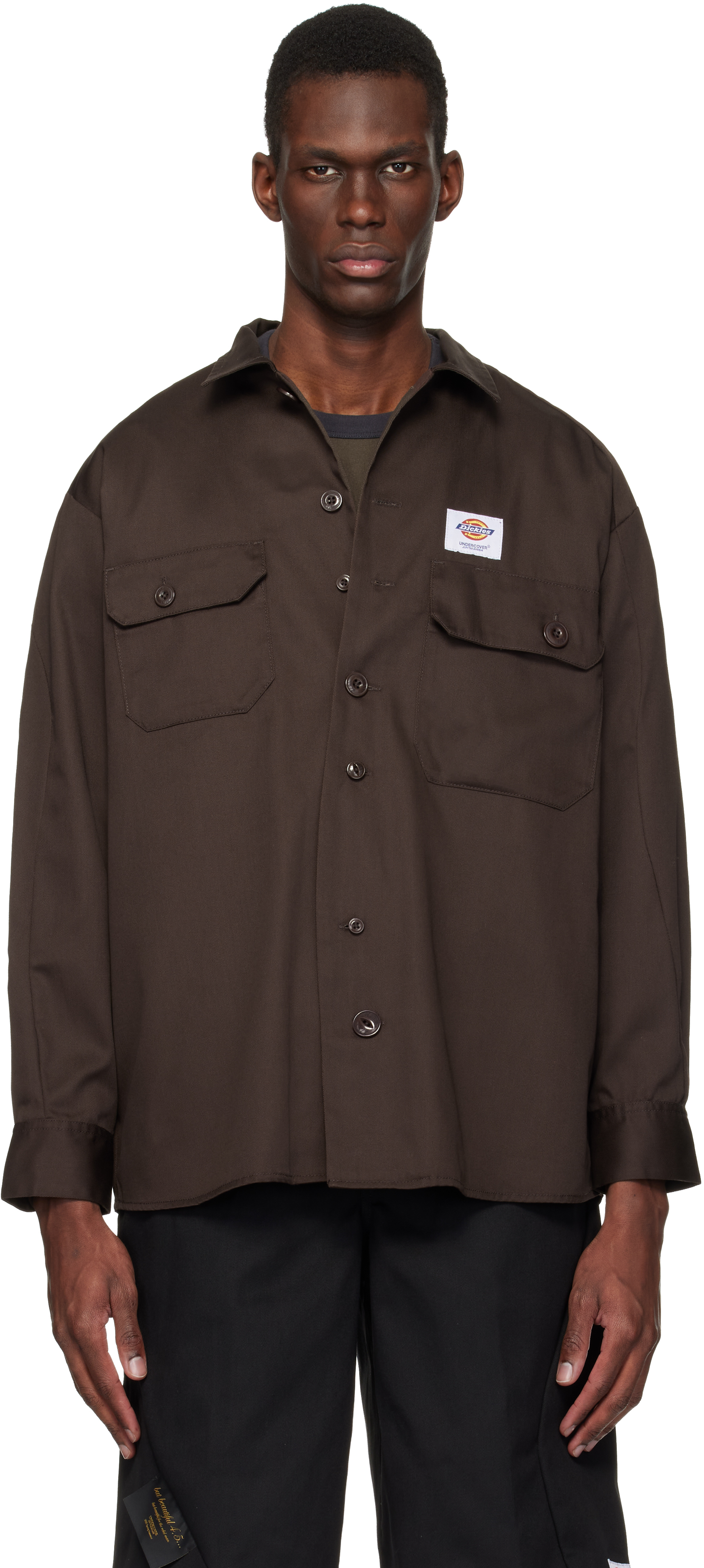 シャンティ　つなぎ　茶　ブラウン　サイズL レア商品　アーカイブ　アンダーカバー UNDERCOVER: ブラウン Dickiesエディション UC1F4402 シャツ | SSENSE 日本