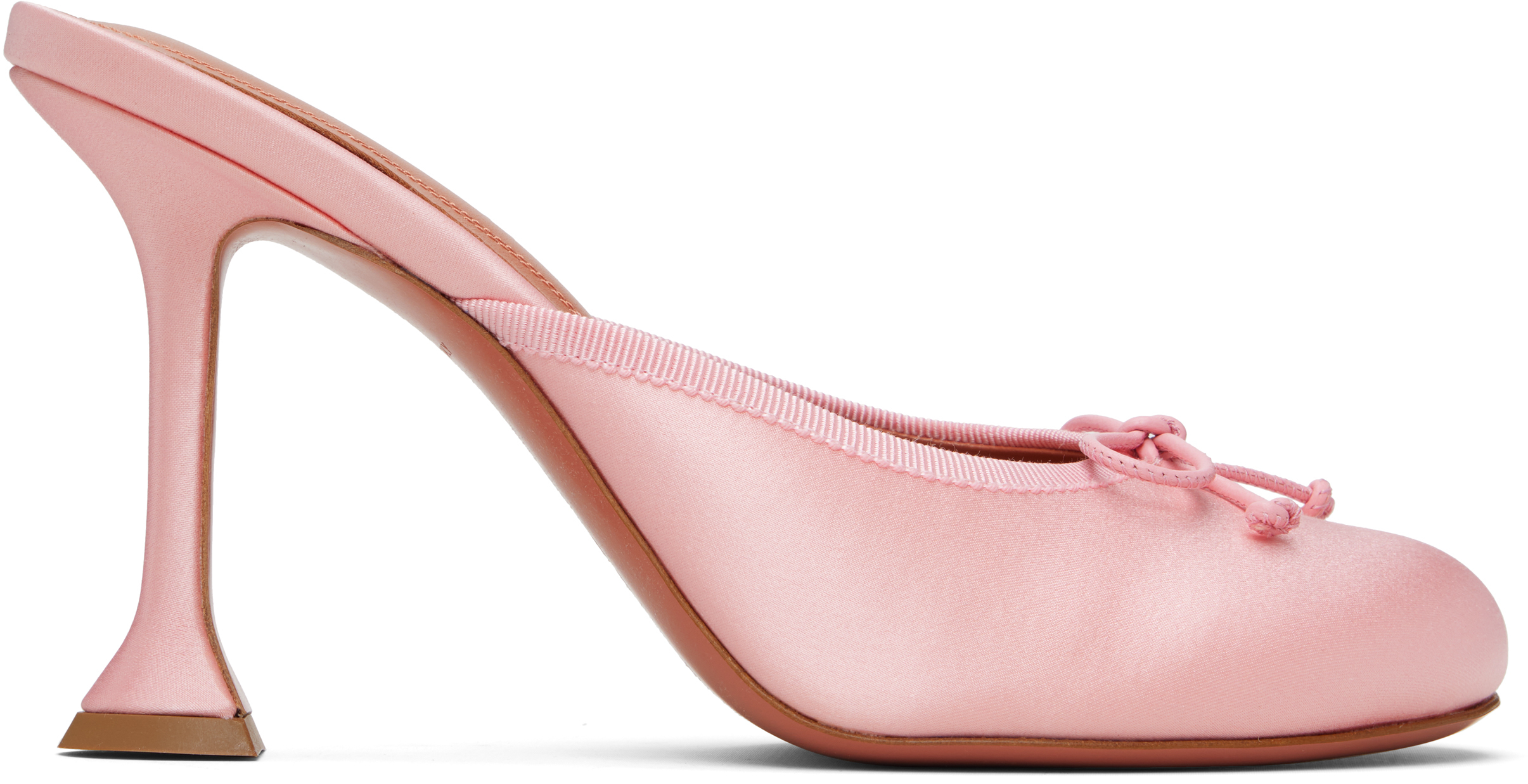 Amina Muaddi: Pink Lila Slipper 95 Heels | SSENSE display picture 1