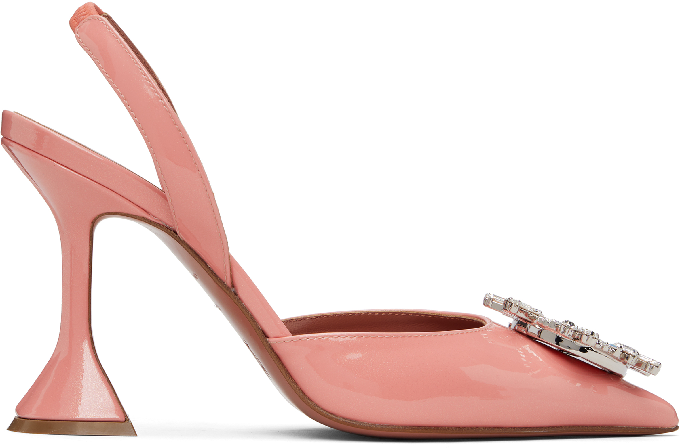 Amina Muaddi: Pink Begum Sling 95 Heels | SSENSE display picture 1