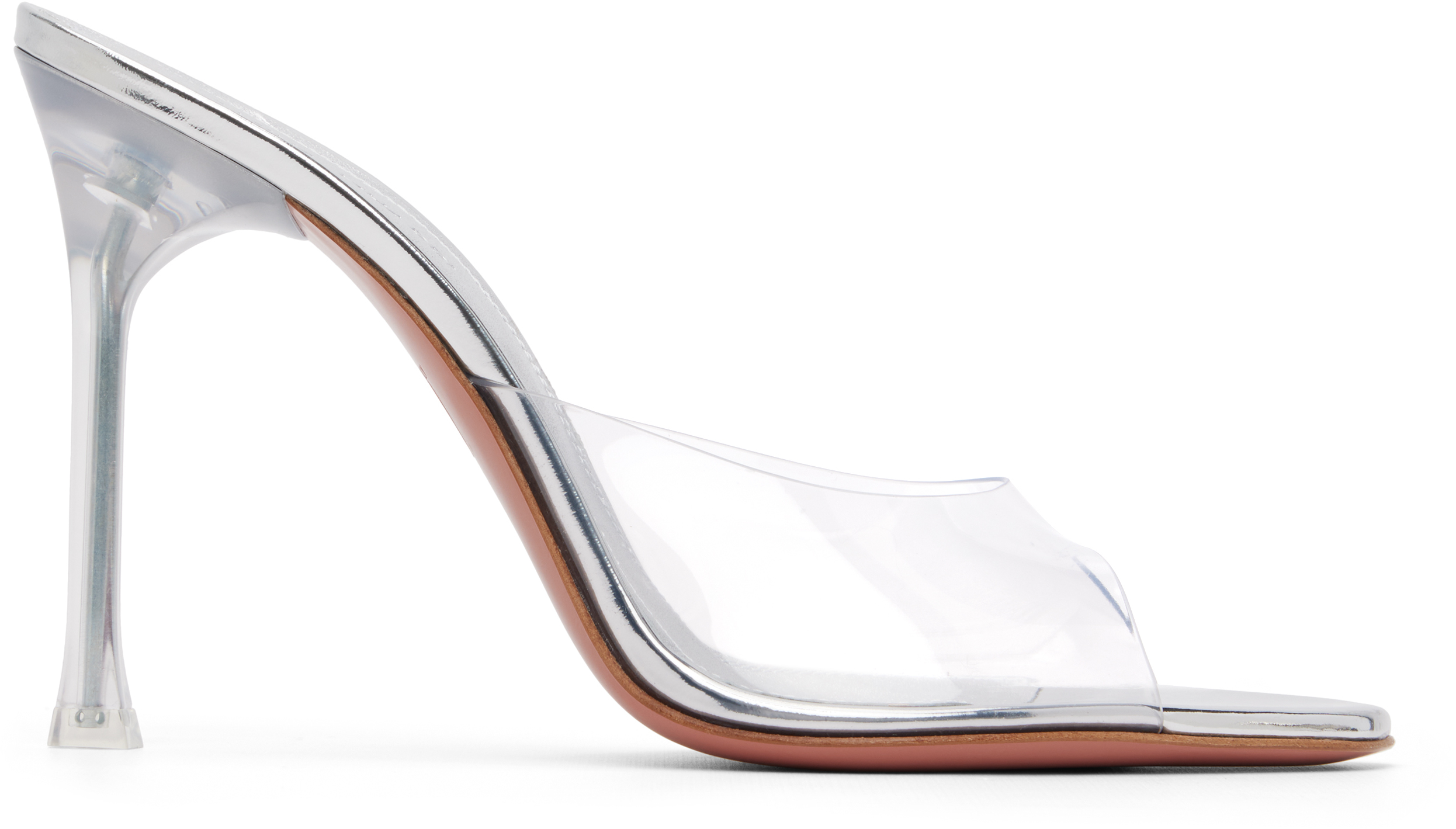 Amina Muaddi Transparent Alexa Glass Slipper 105 Heeled Sandals