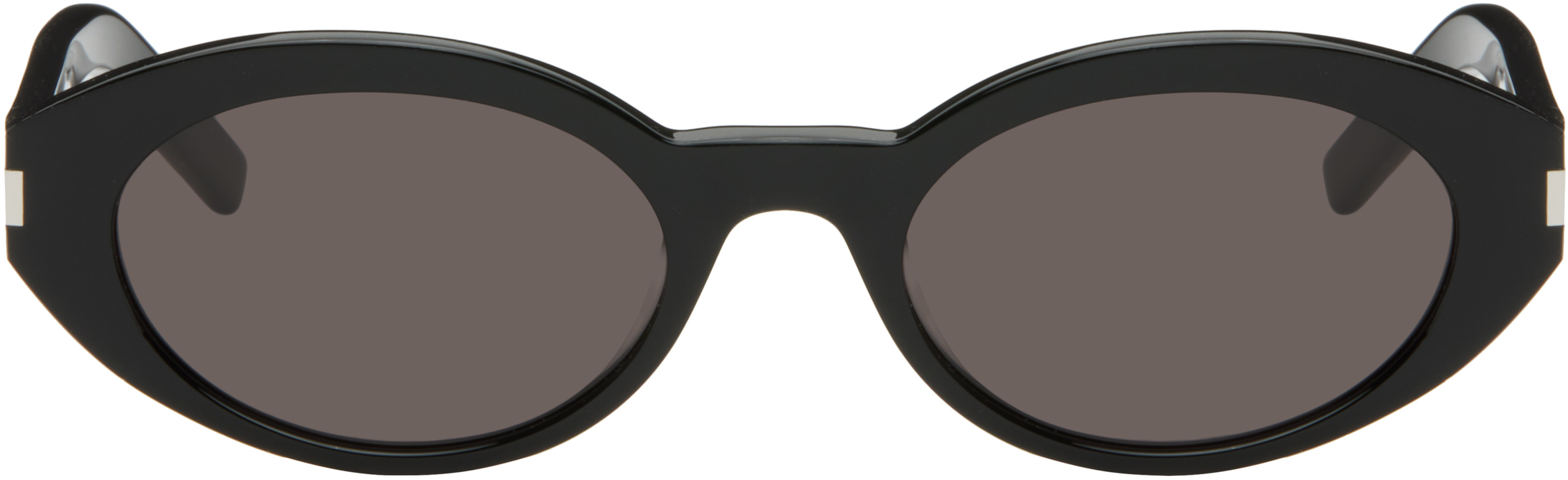 Saint Laurent: Black New Wave Oval Sunglasses | SSENSE Canada