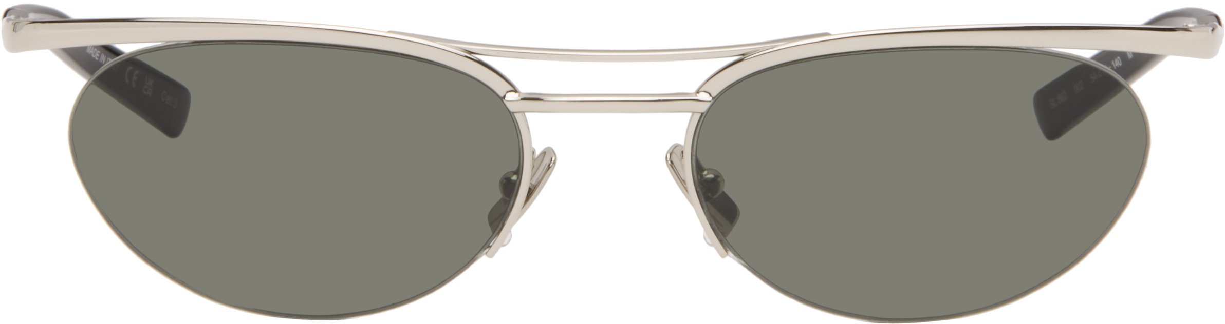 Silver SL 862 002 Sunglasses by Saint Laurent on Sale