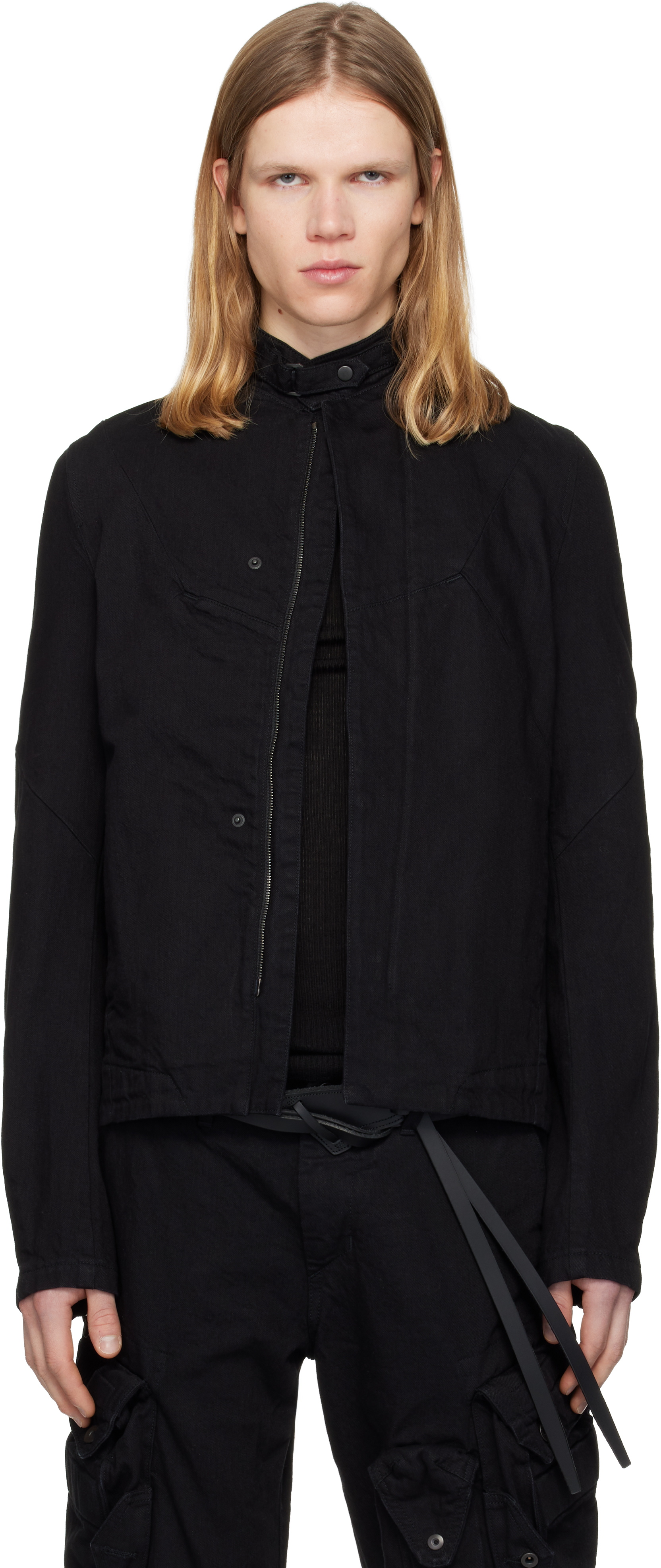 Julius Black Dimensional Denim Jacket | Smart Closet