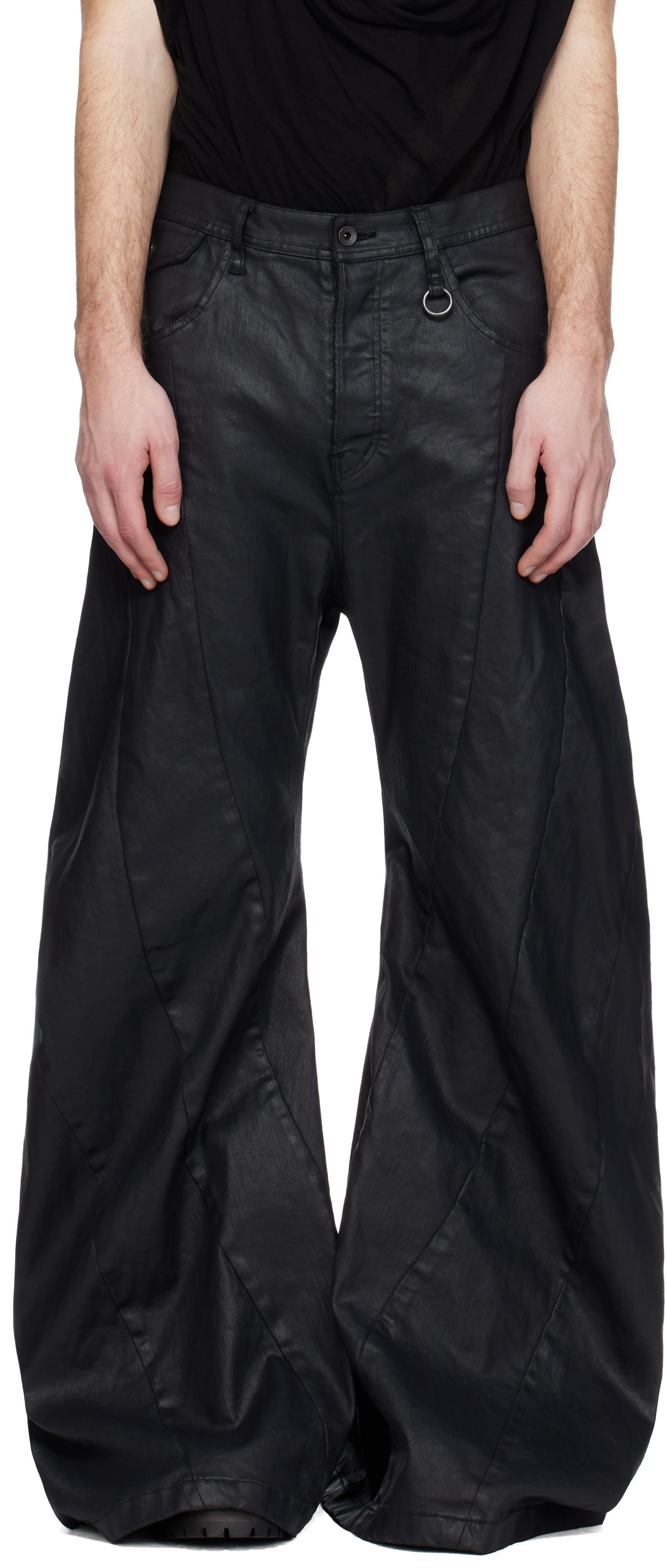 パンツ JULIUS / Denim Narrow Bending Pants / 09 Black Bending Tuba Jeans by Julius on Sale
