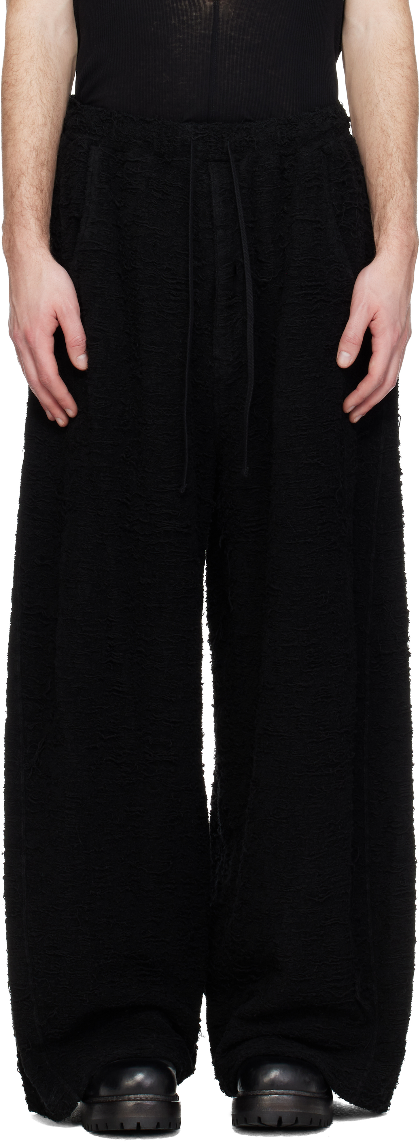 Black Dk Wide Trousers by Julius on Sale