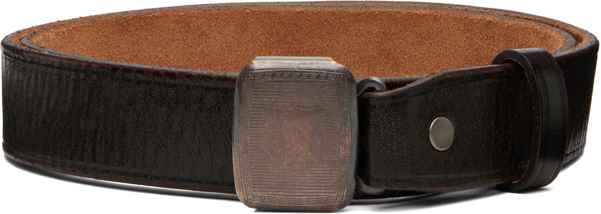 RRL: ブラック Slider-Buckle レザーベルト | SSENSE 日本