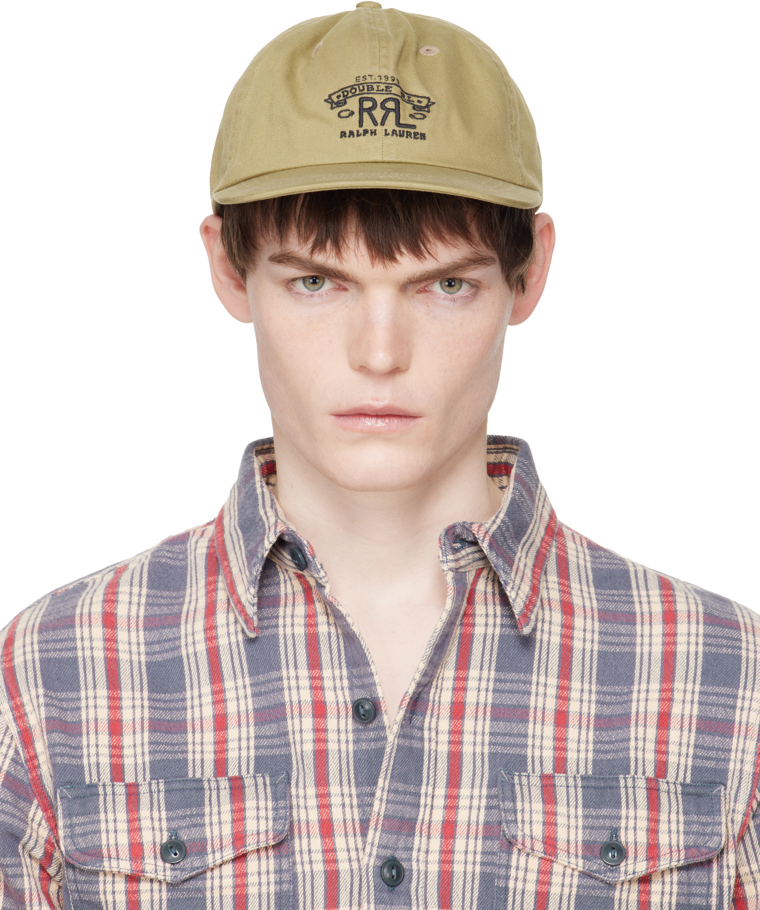 RRL: ベージュ Ranch ロゴ ツイル ベースボールキャップ | SSENSE 日本