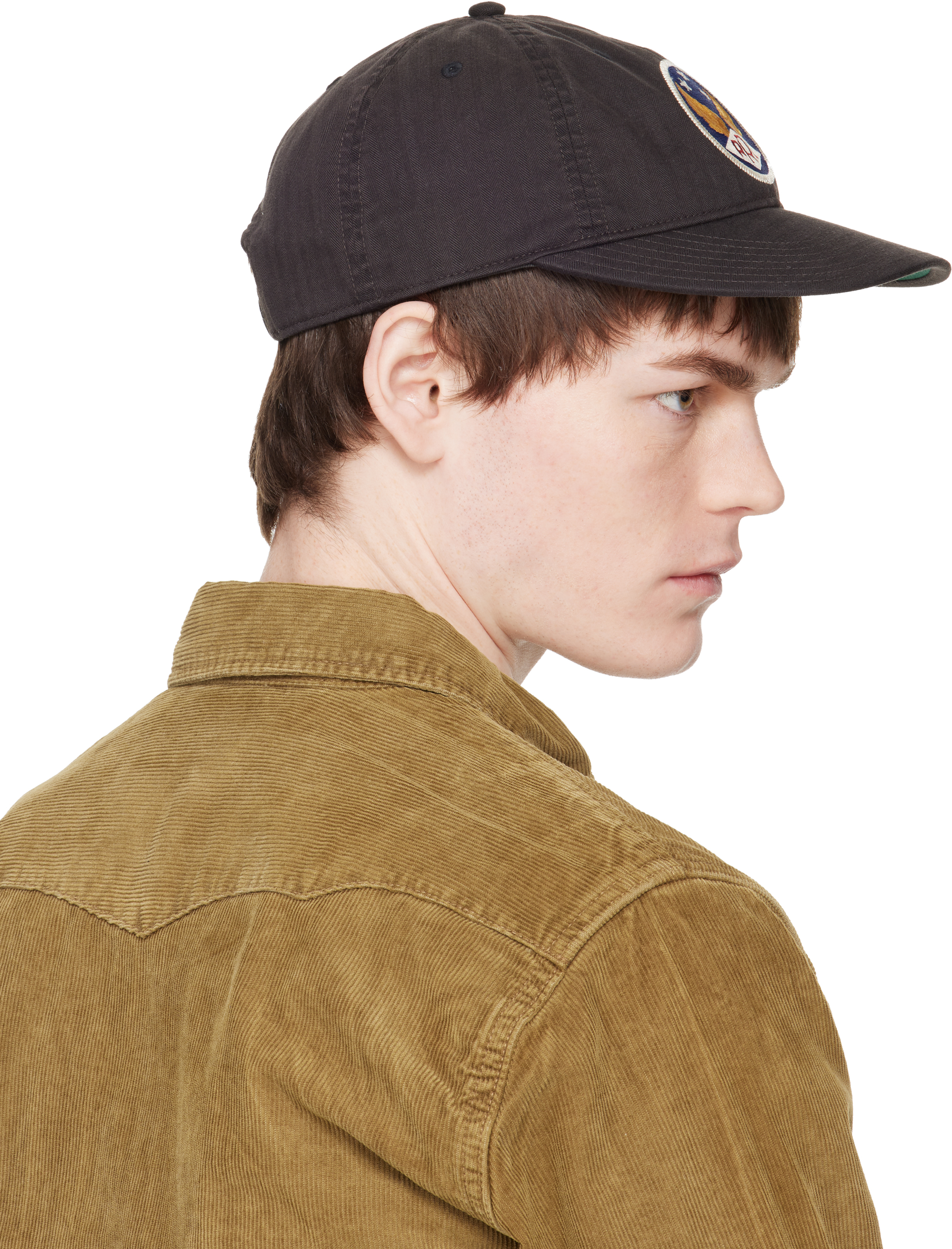 RRL Black Winged-Logo Twill Ball Cap | Smart Closet