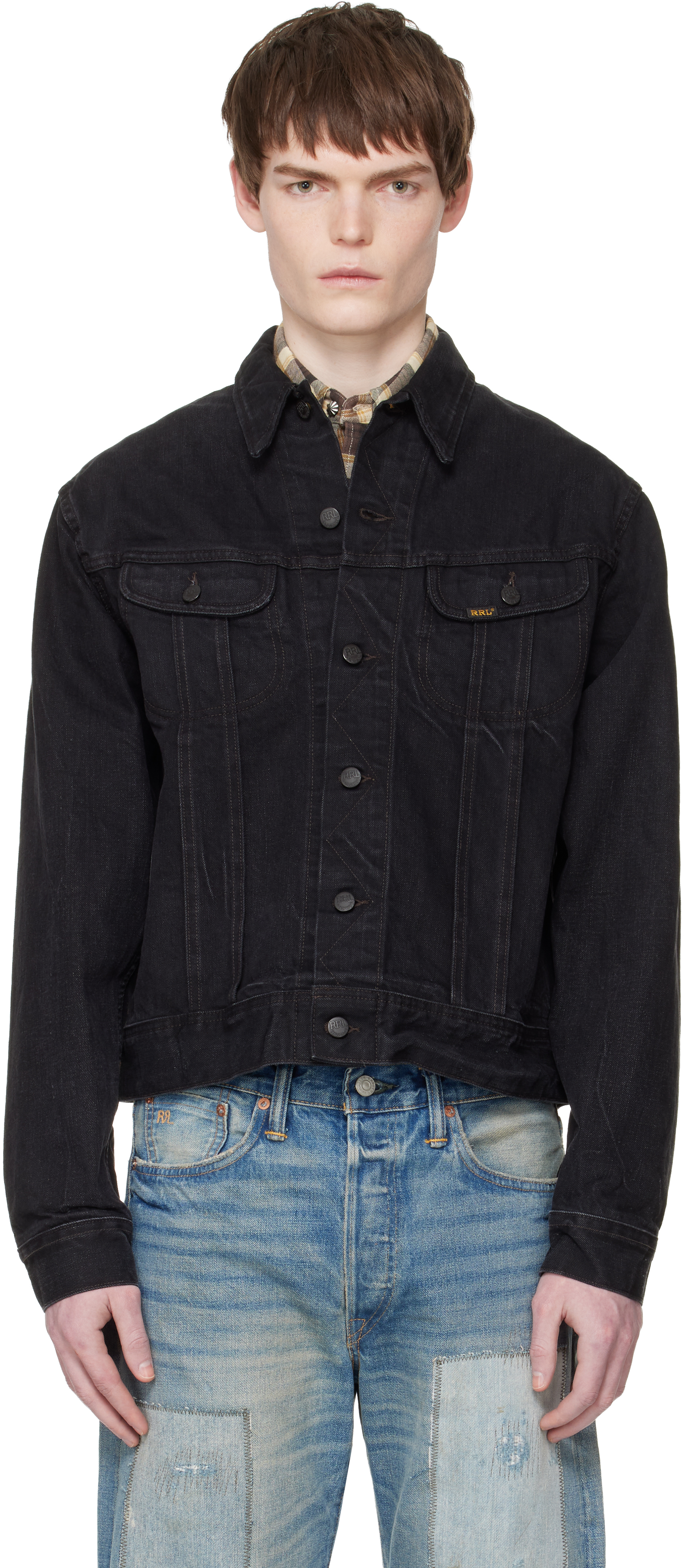RRLのブラック Worn-In デニム トラッカージャケットがセール中