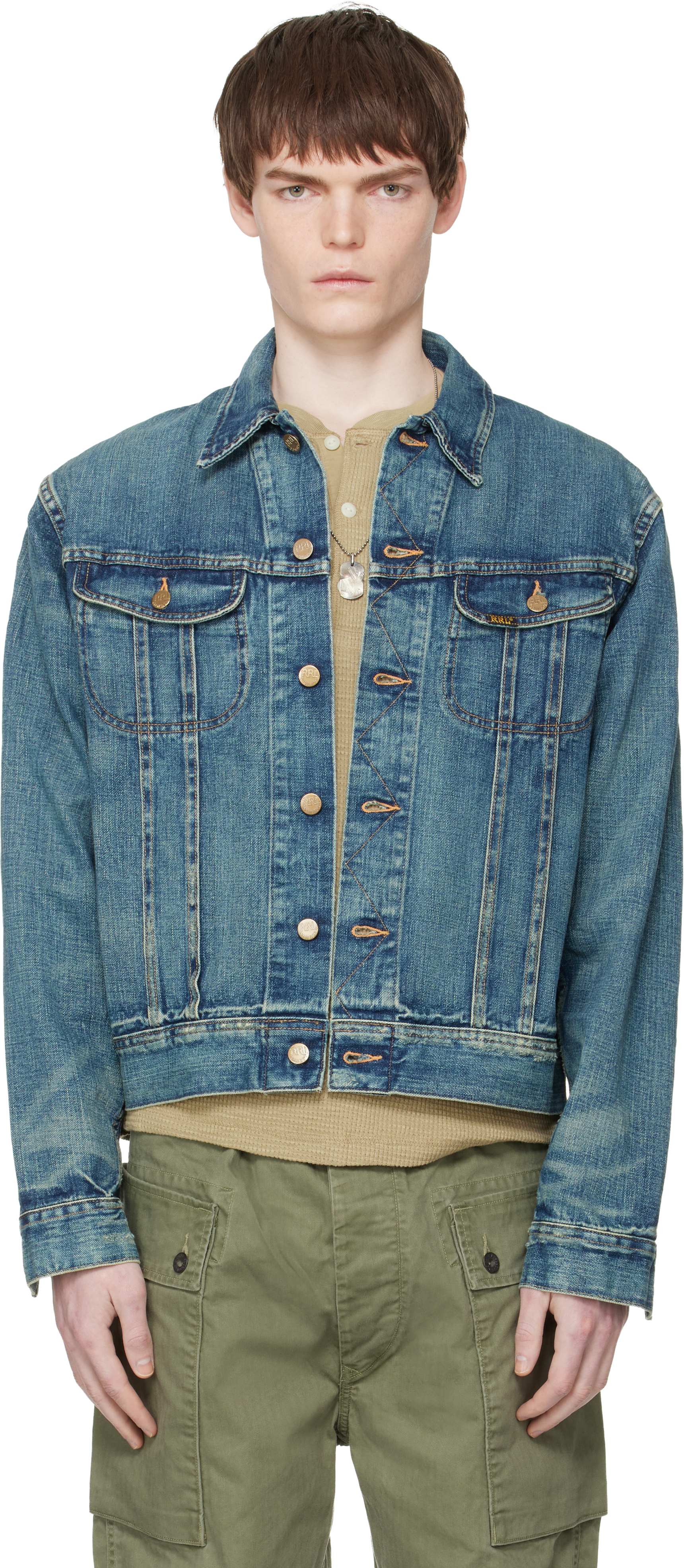 RRL Blue Leeland Denim Trucker Jacket