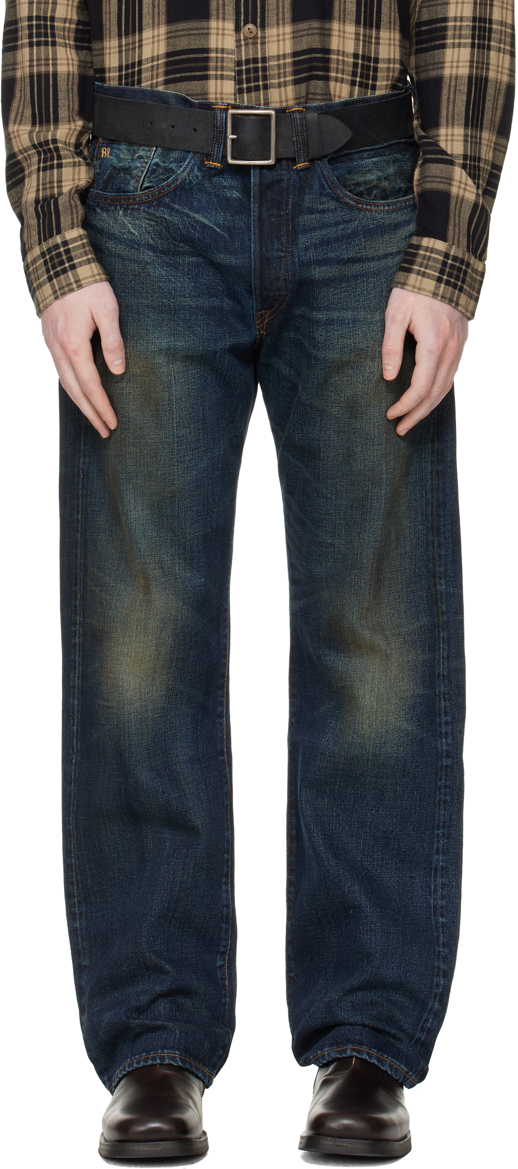 RRL: Blue Vintage 5-Pocket Givins Jeans | SSENSE