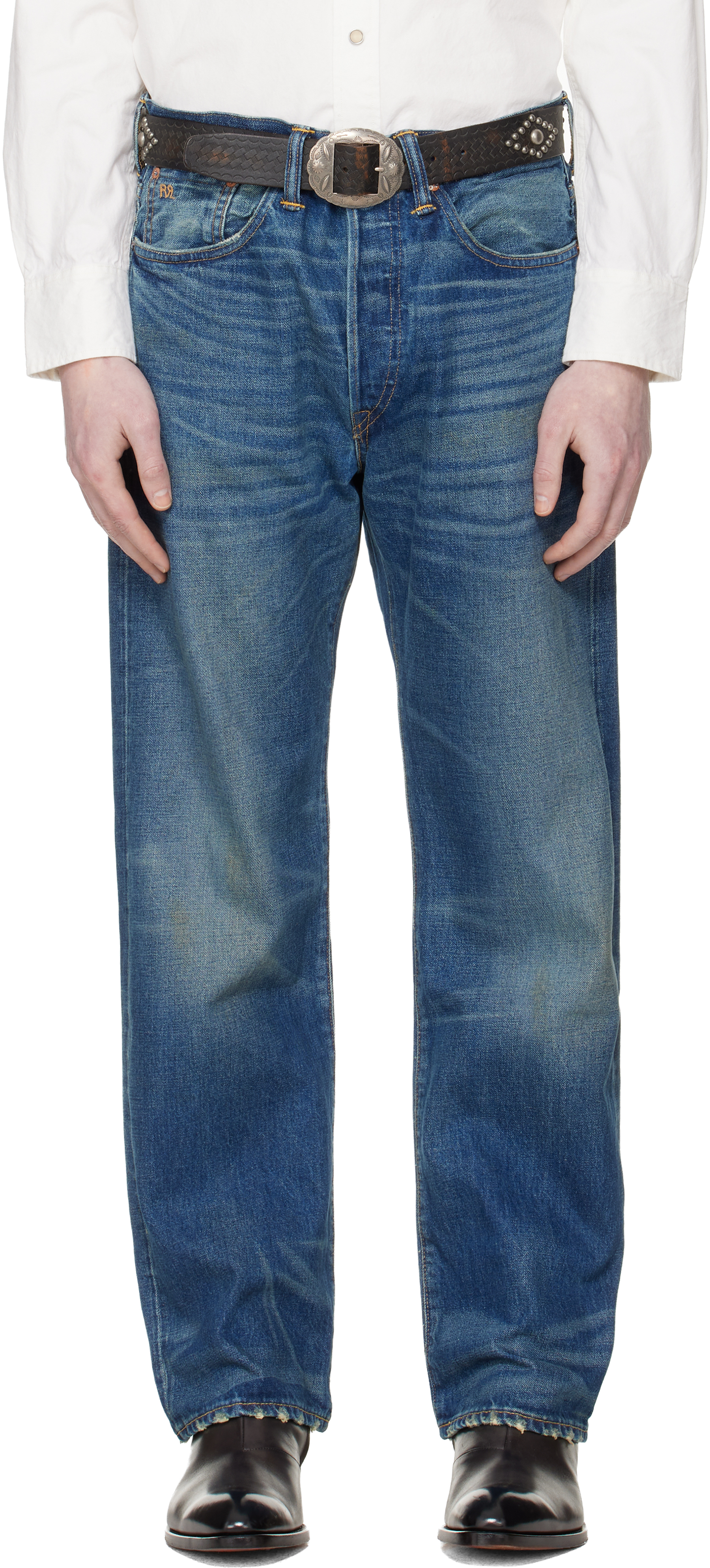 RRL: Blue Vintage 5-Pocket Grandfalls Jeans | SSENSE