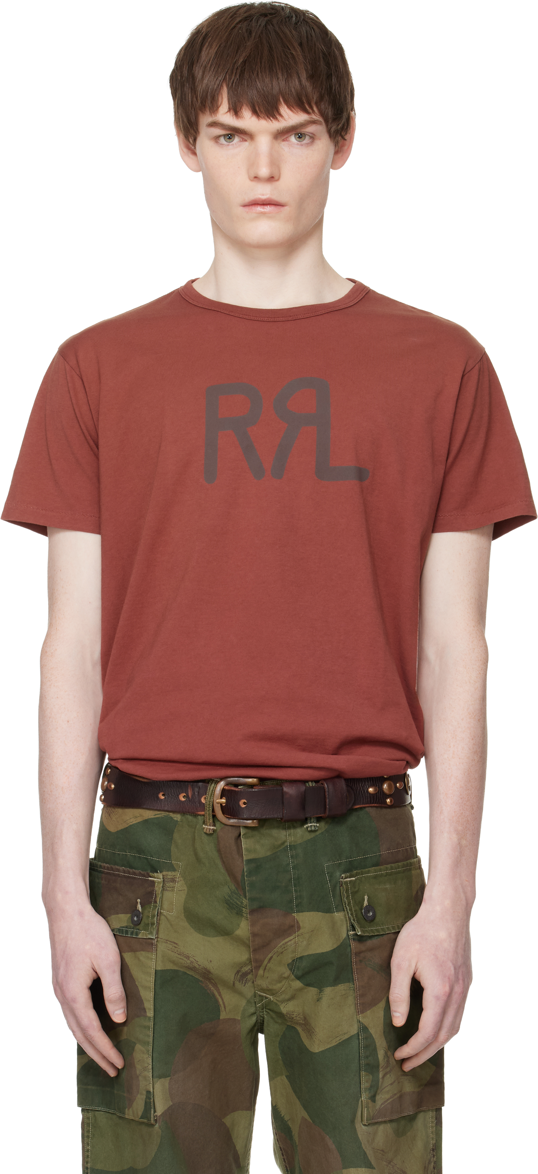 RRL ロゴ Tシャツ レッド RRL: レッド Ranch ロゴ Tシャツ | SSENSE 日本