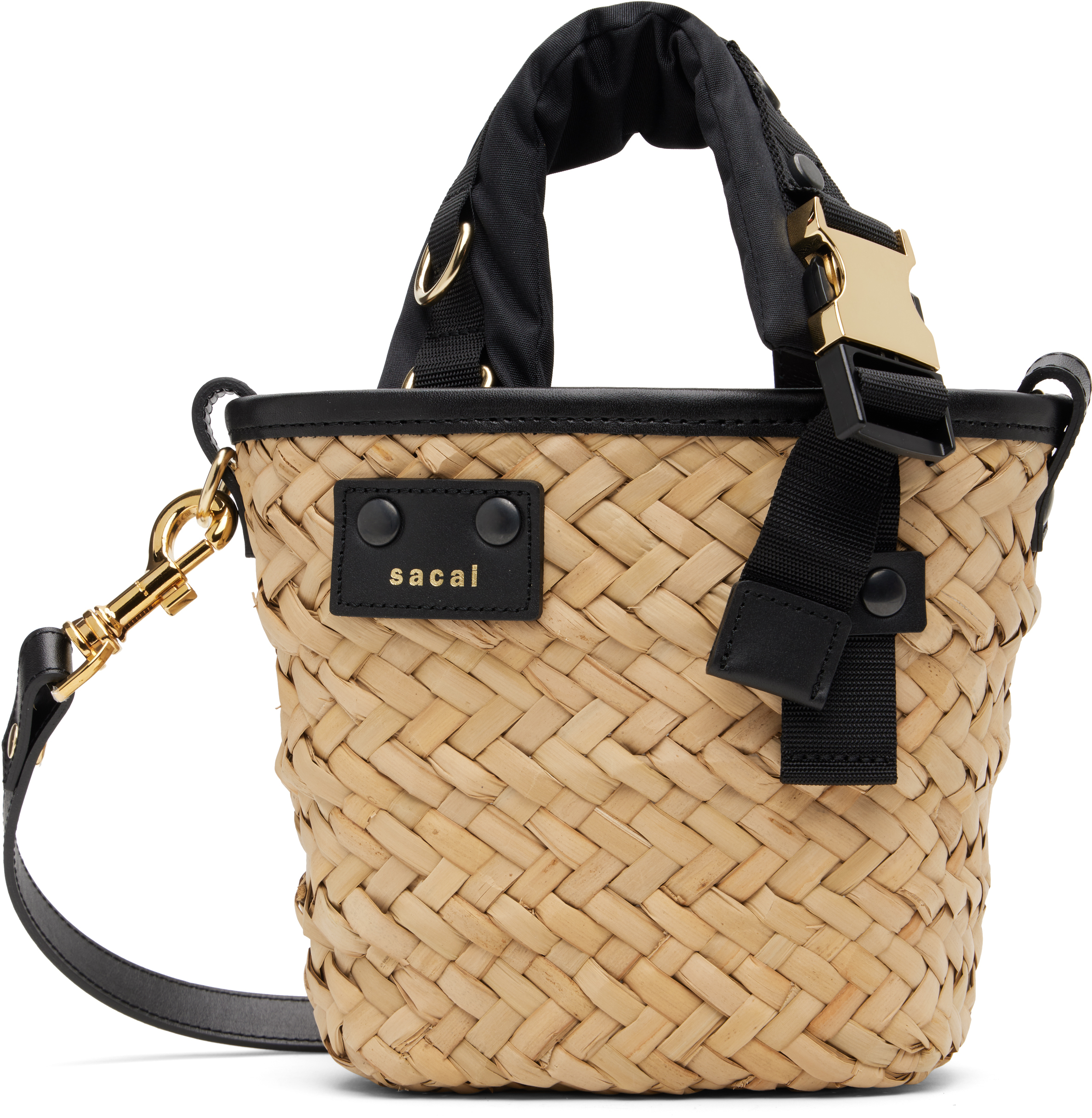 sacai: Beige Hybrid Micro Marche Bag | SSENSE