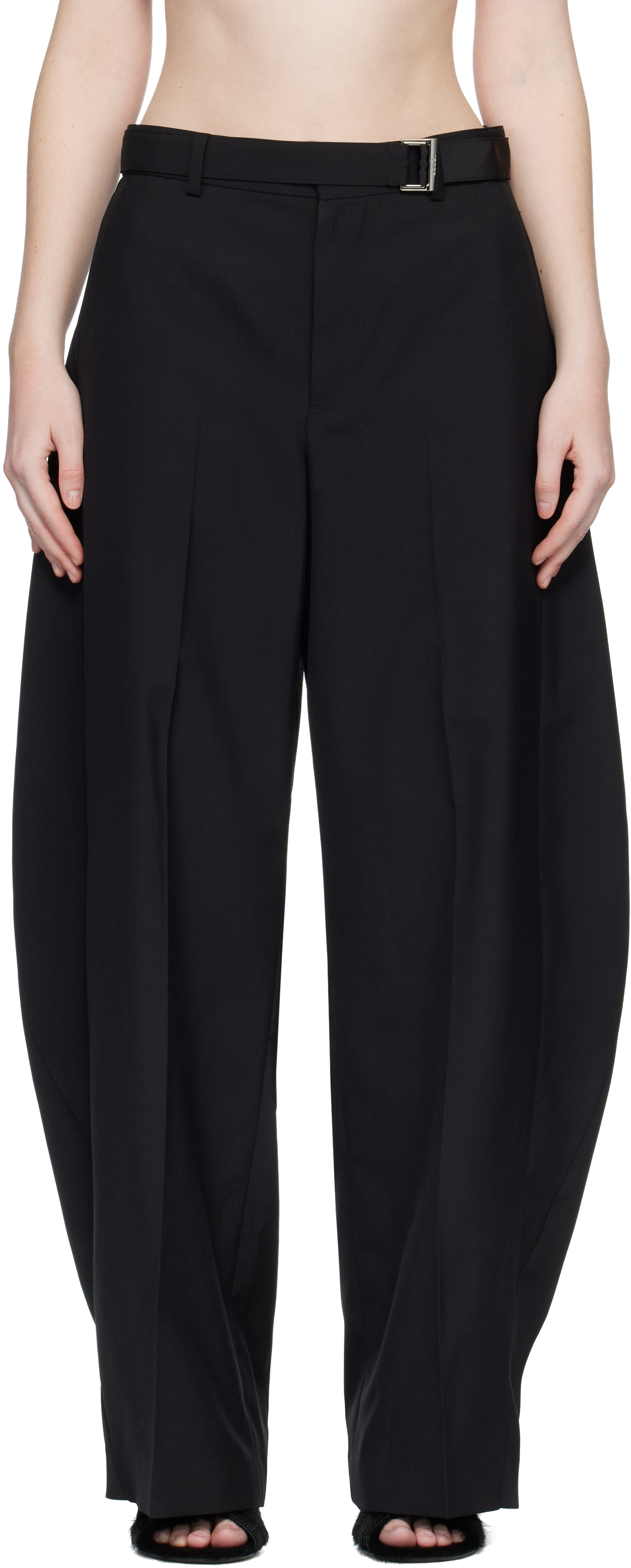 sacai: Black Suiting Trousers | SSENSE