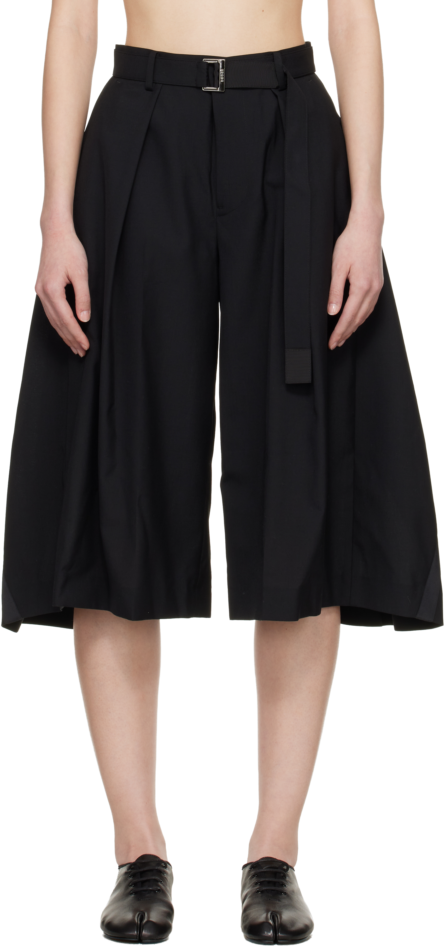 sacai: Black Suiting Shorts | SSENSE