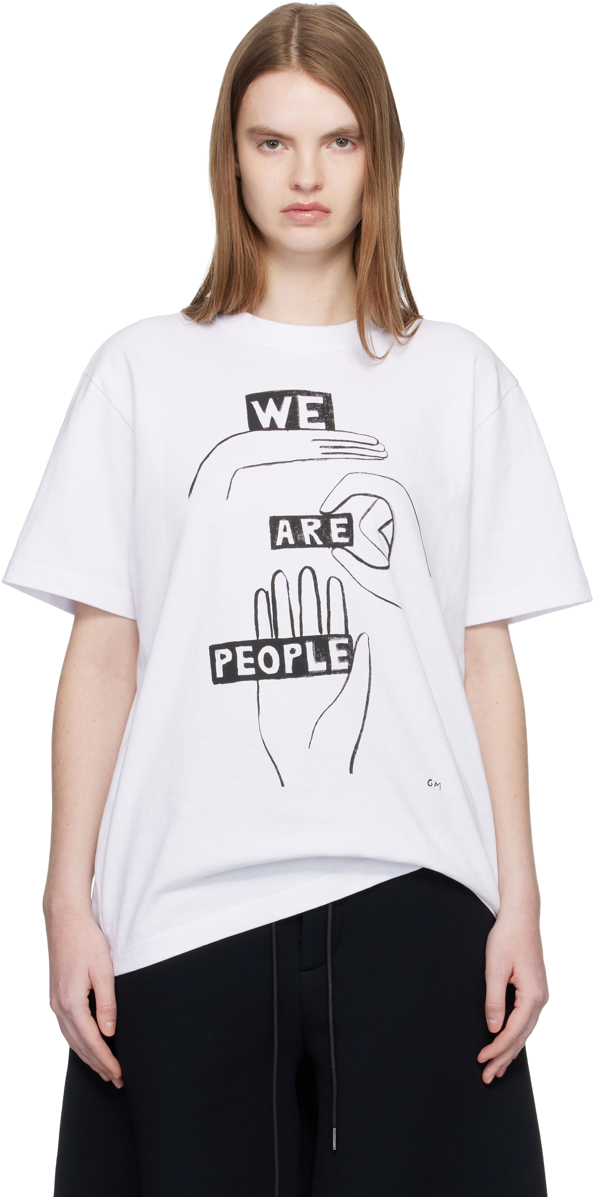 sacai: White 'geoff sacai' Print T-shirt | SSENSE