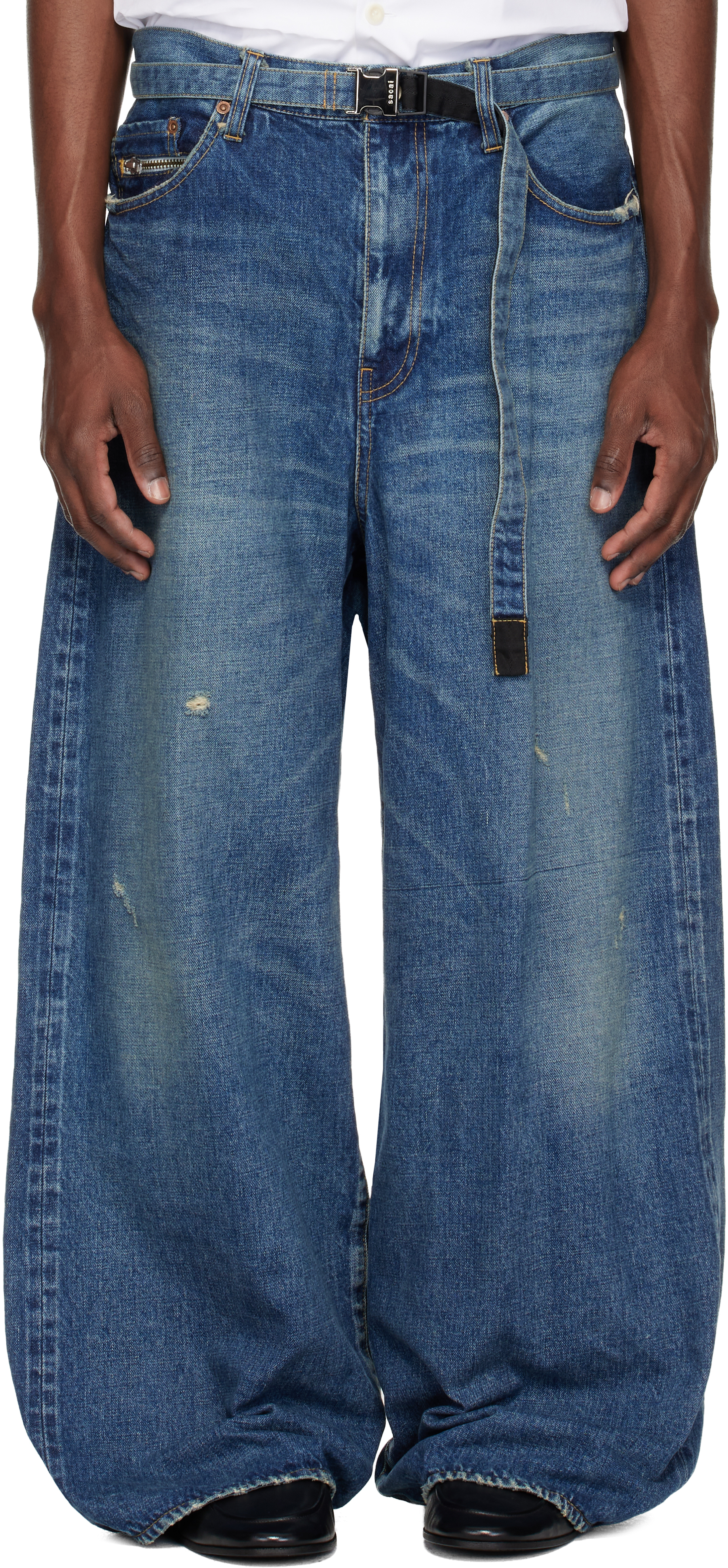 sacai: Blue BEYONDEXX Jeans | SSENSE