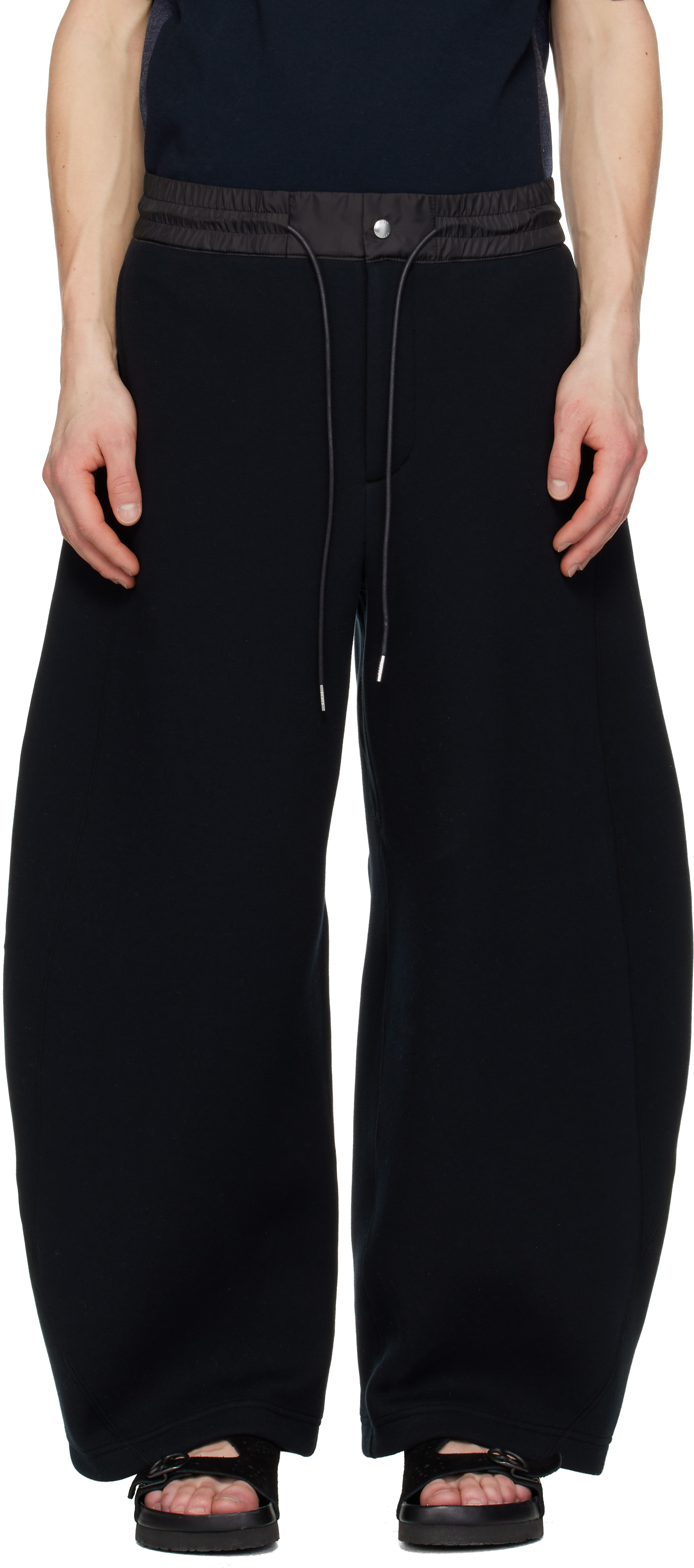 sacai: Black Sponge Sweatpants | SSENSE sacai: Black Sponge Sweatpants | SSENSE