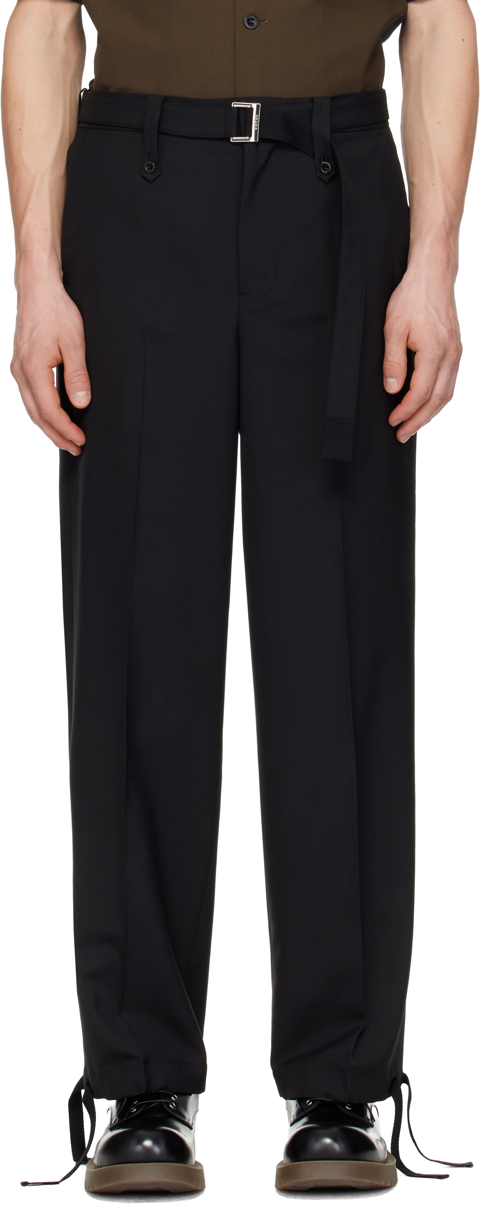 sacai: Black Suiting Trousers | SSENSE