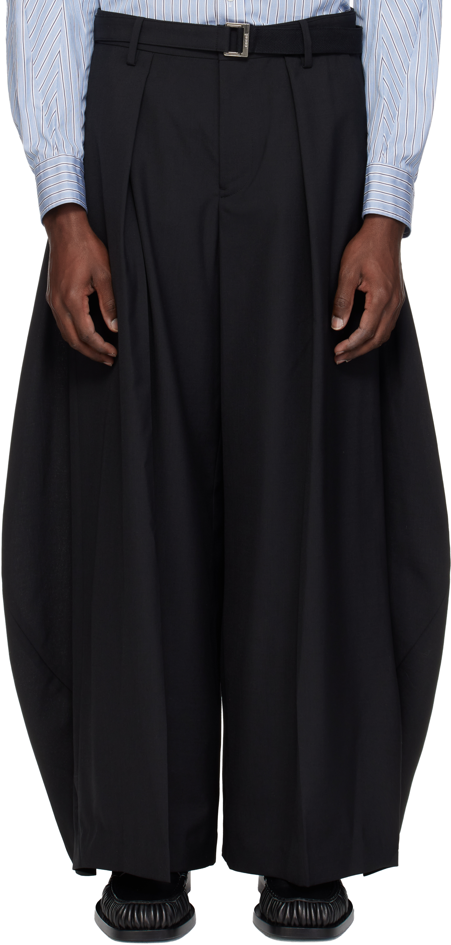 sacai: Black Suiting Trousers | SSENSE