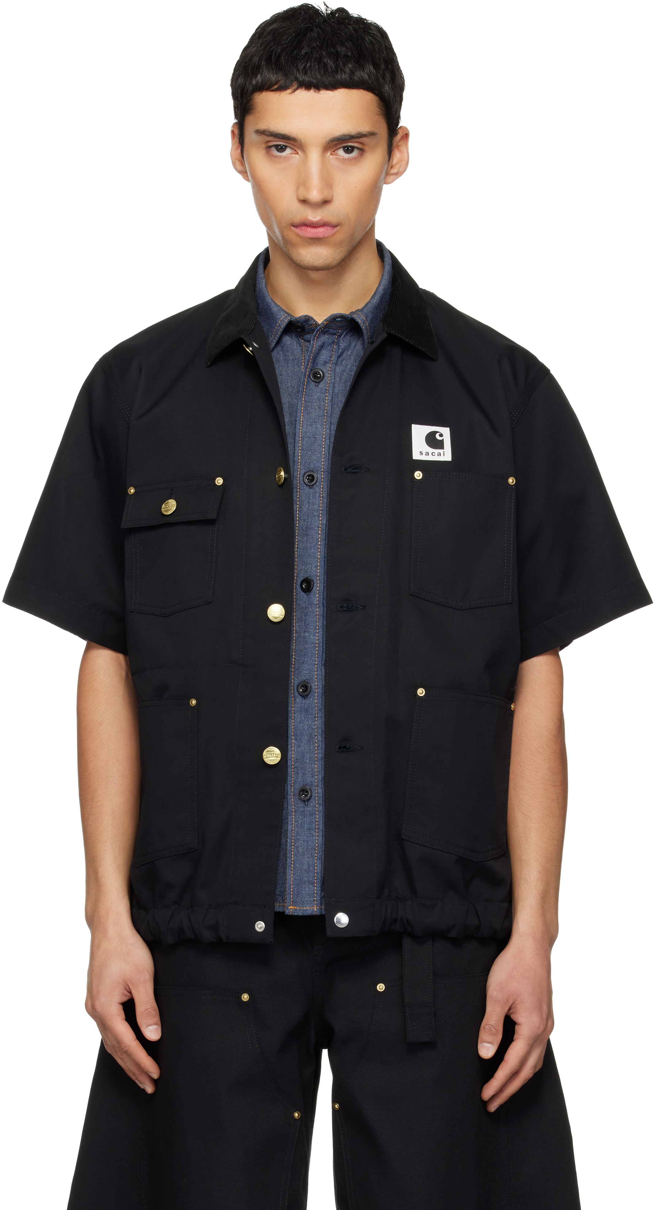 sacai: Black Carhartt WIP Edition Duck Shirt | SSENSE