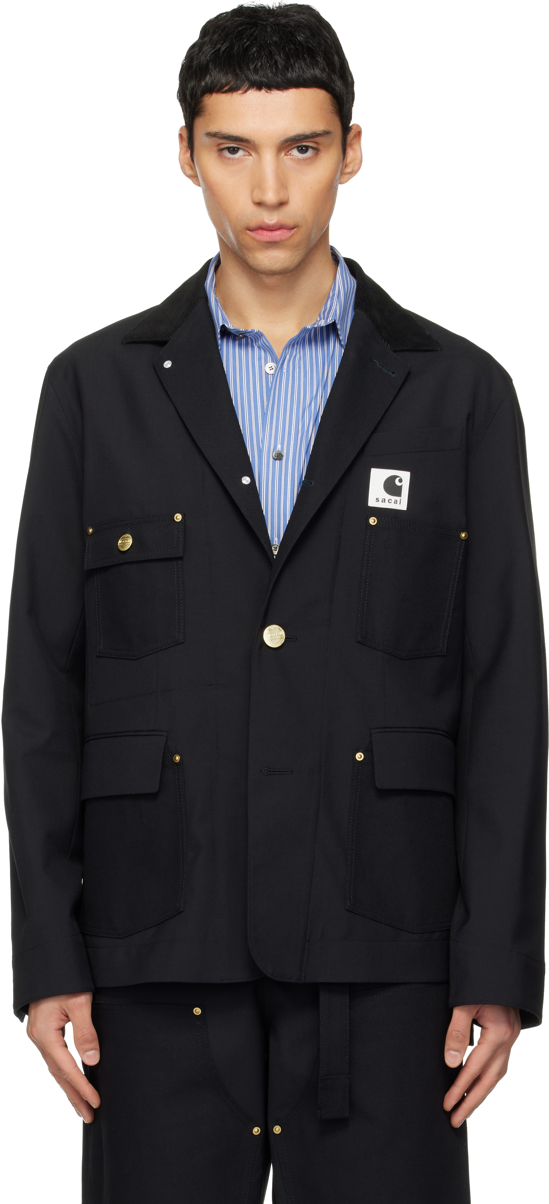 サカイ テーラードジャケット ベスト シルク カシミヤ ブラック 黒 S sacai(サカイ) テーラードジャケット(メンズ) - ブランド通販のBUYMA